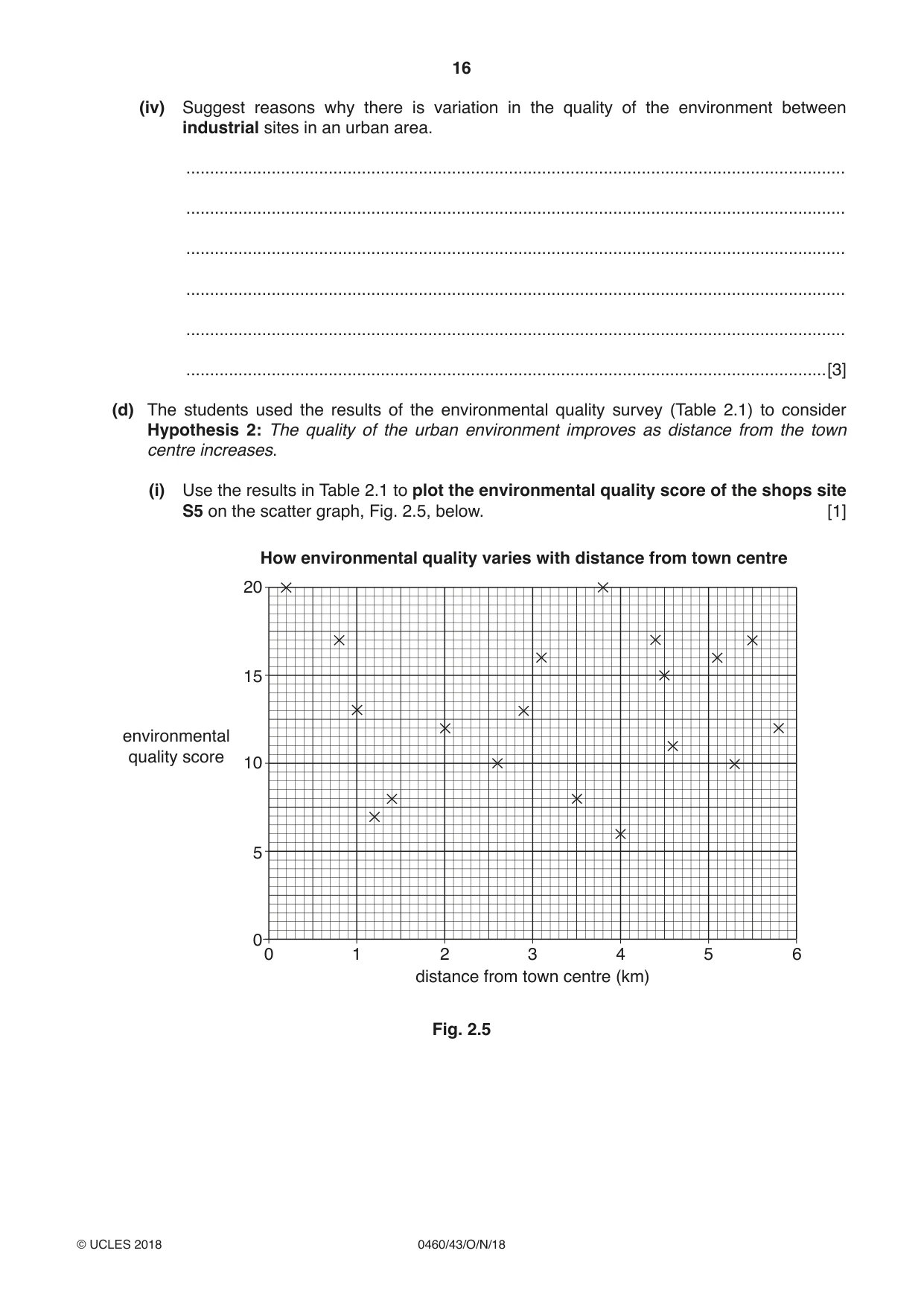 Cambridge IGCSE Geography 0460 2018 Oct/Nov Paper 4 · Variant 3 question paper, page 16 of 20