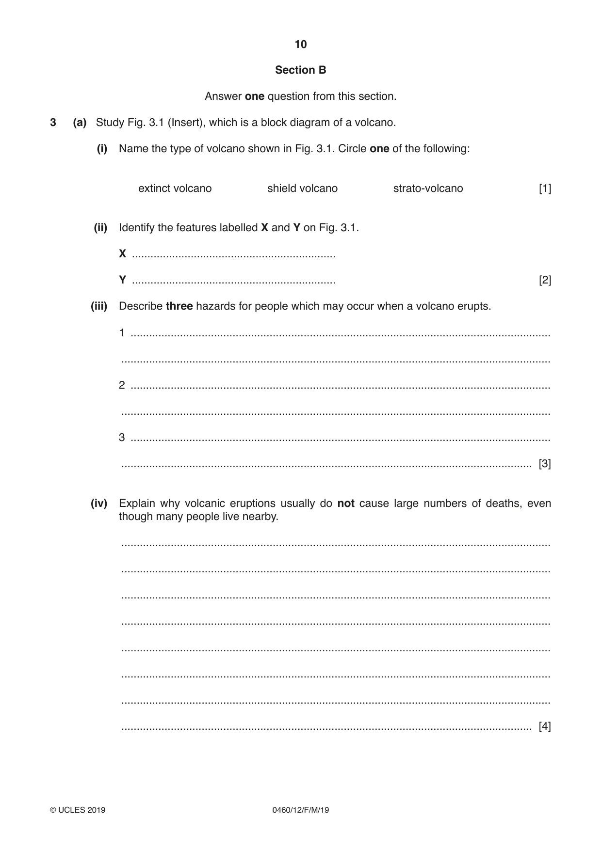Cambridge IGCSE Geography 0460 2019 Feb/March Paper 1 · Variant 2 question paper, page 10 of 32