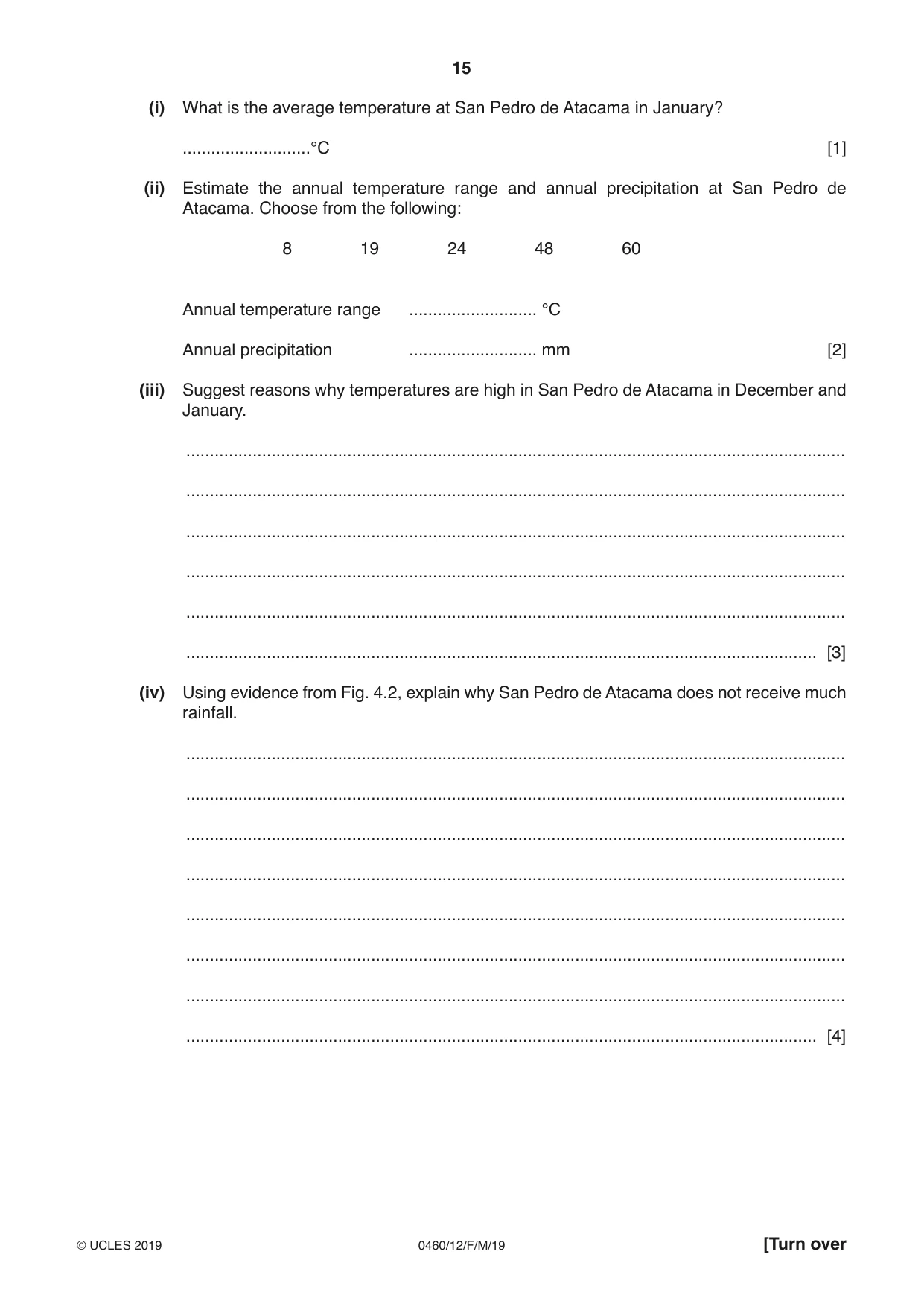 Cambridge IGCSE Geography 0460 2019 Feb/March Paper 1 · Variant 2 question paper, page 15 of 32
