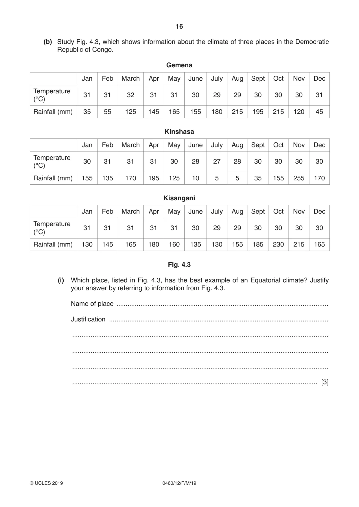 Cambridge IGCSE Geography 0460 2019 Feb/March Paper 1 · Variant 2 question paper, page 16 of 32