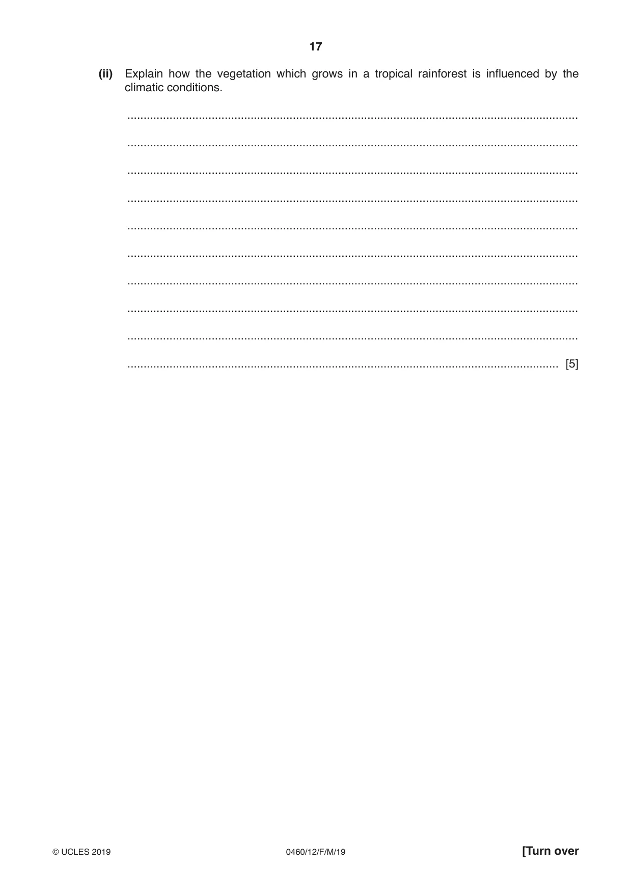 Cambridge IGCSE Geography 0460 2019 Feb/March Paper 1 · Variant 2 question paper, page 17 of 32