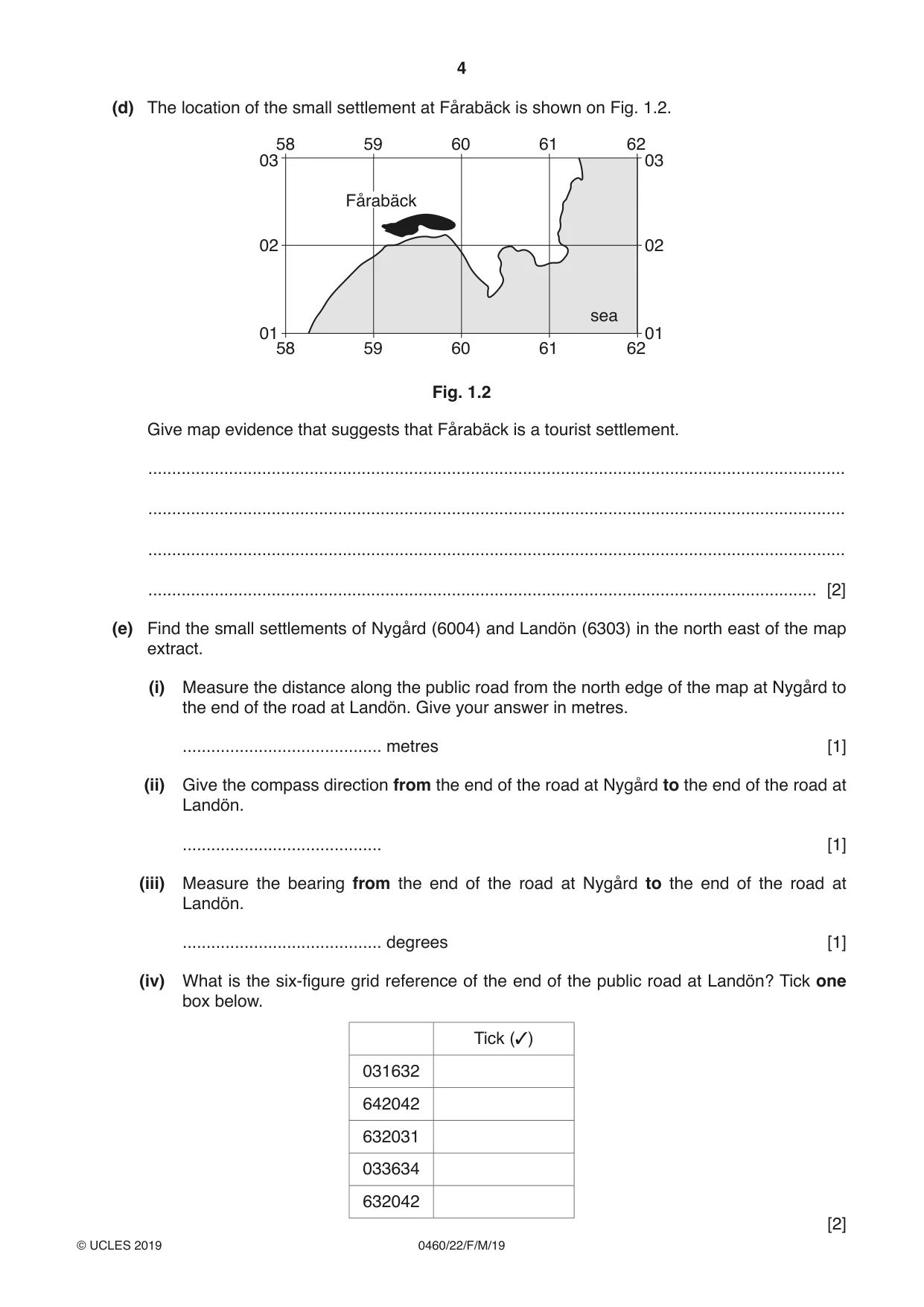 Cambridge IGCSE Geography 0460 2019 Feb/March Paper 2 · Variant 2 question paper, page 4 of 20