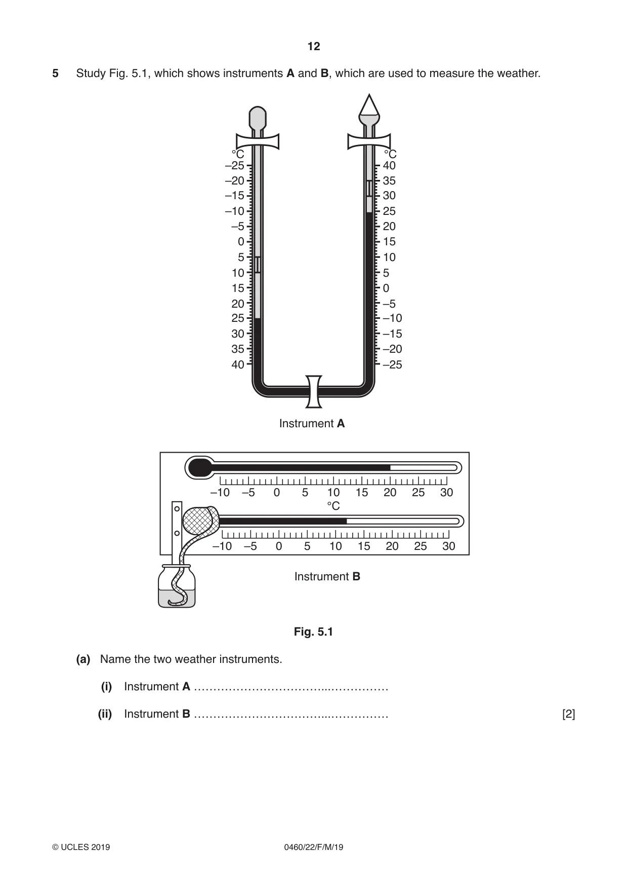 Cambridge IGCSE Geography 0460 2019 Feb/March Paper 2 · Variant 2 question paper, page 12 of 20
