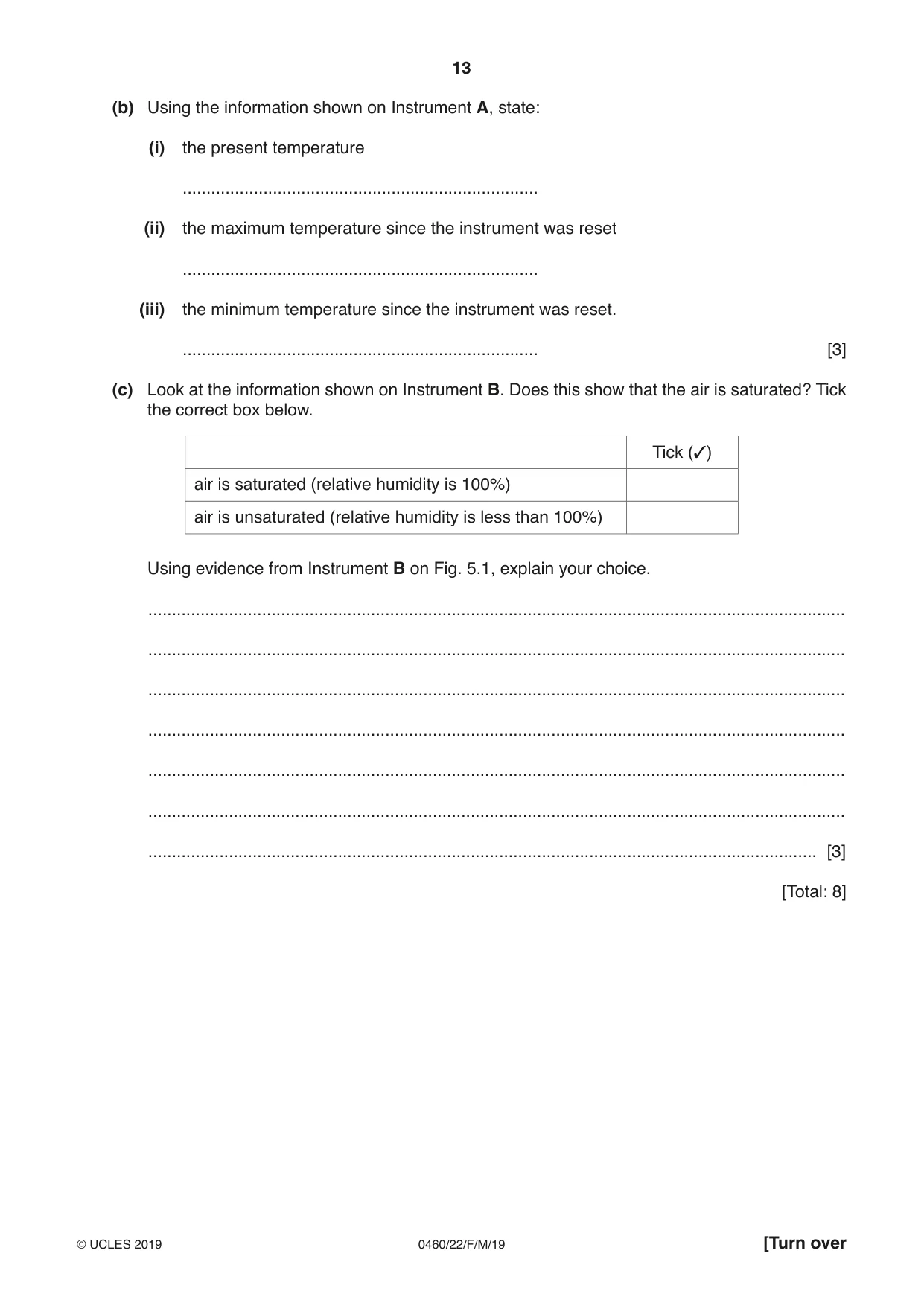 Cambridge IGCSE Geography 0460 2019 Feb/March Paper 2 · Variant 2 question paper, page 13 of 20
