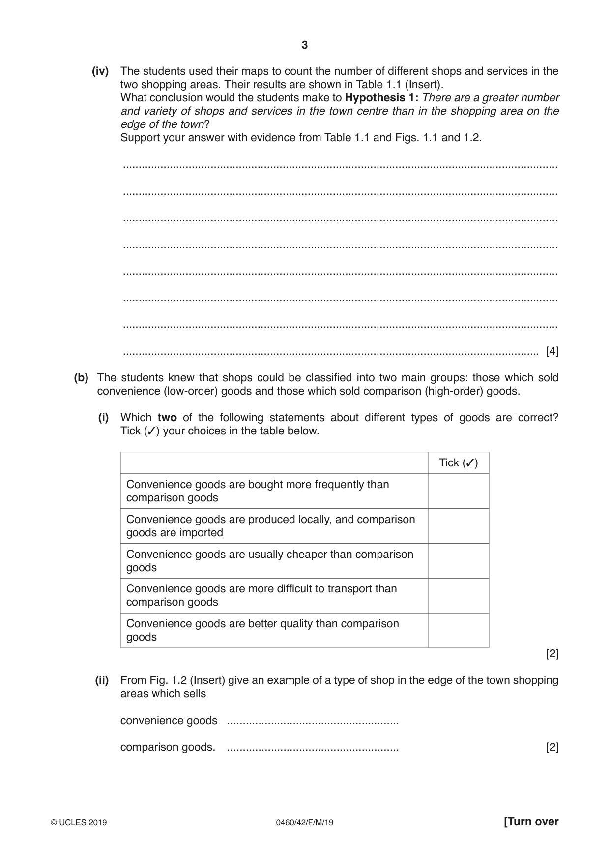 Cambridge IGCSE Geography 0460 2019 Feb/March Paper 4 · Variant 2 question paper, page 3 of 20