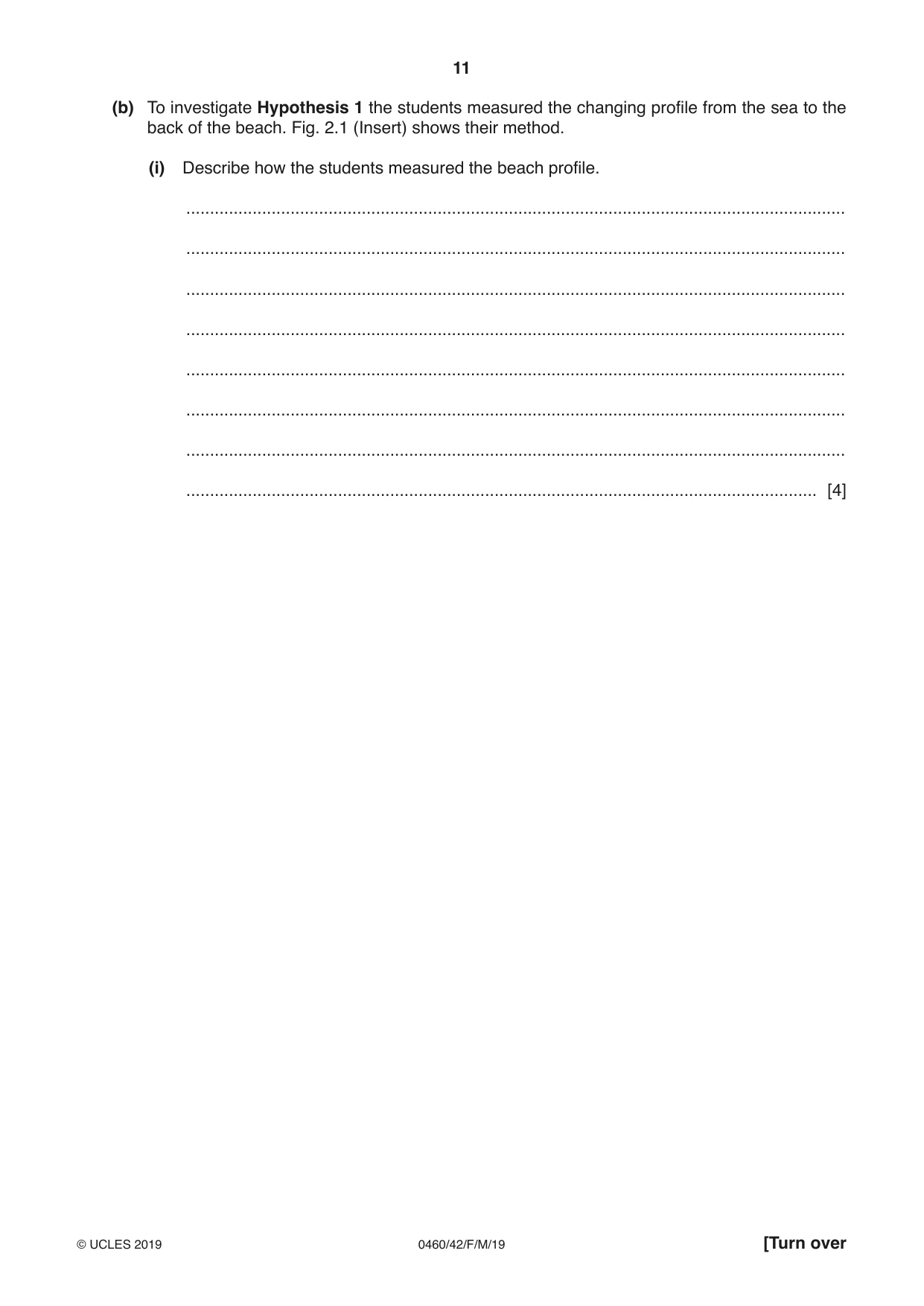 Cambridge IGCSE Geography 0460 2019 Feb/March Paper 4 · Variant 2 question paper, page 11 of 20