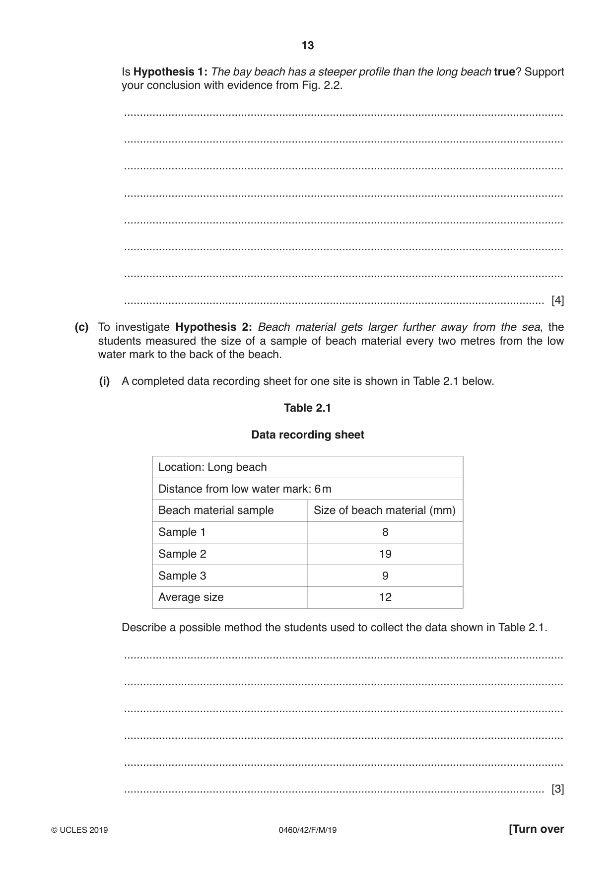 Cambridge IGCSE Geography 0460 2019 Feb/March Paper 4 · Variant 2 question paper, page 13 of 20