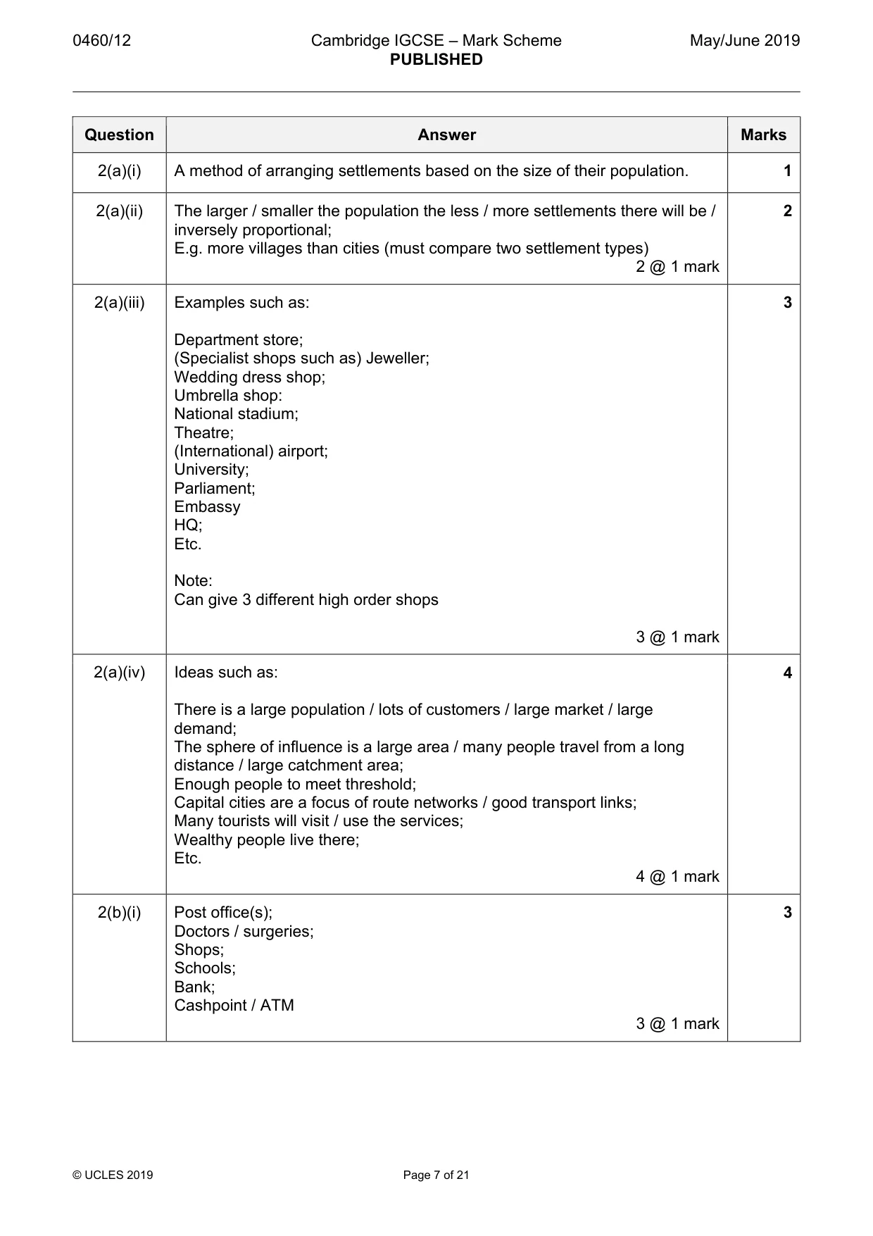 Mark scheme, page 7 of 21