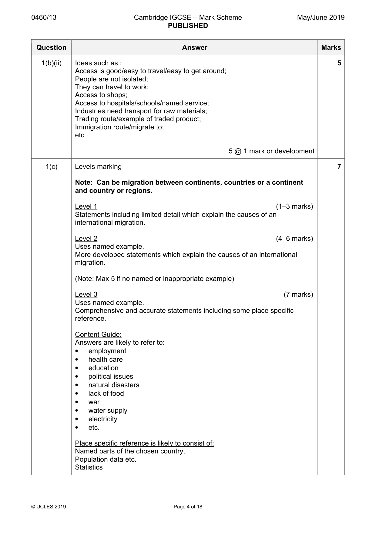 Mark scheme, page 4 of 18