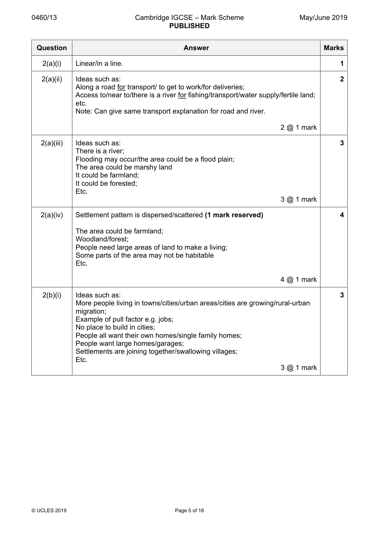 Mark scheme, page 5 of 18