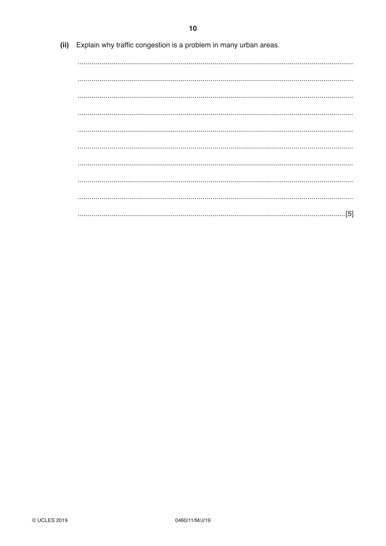 Cambridge IGCSE Geography 0460 2019 May/June Paper 1 · Variant 1 question paper, page 10 of 32