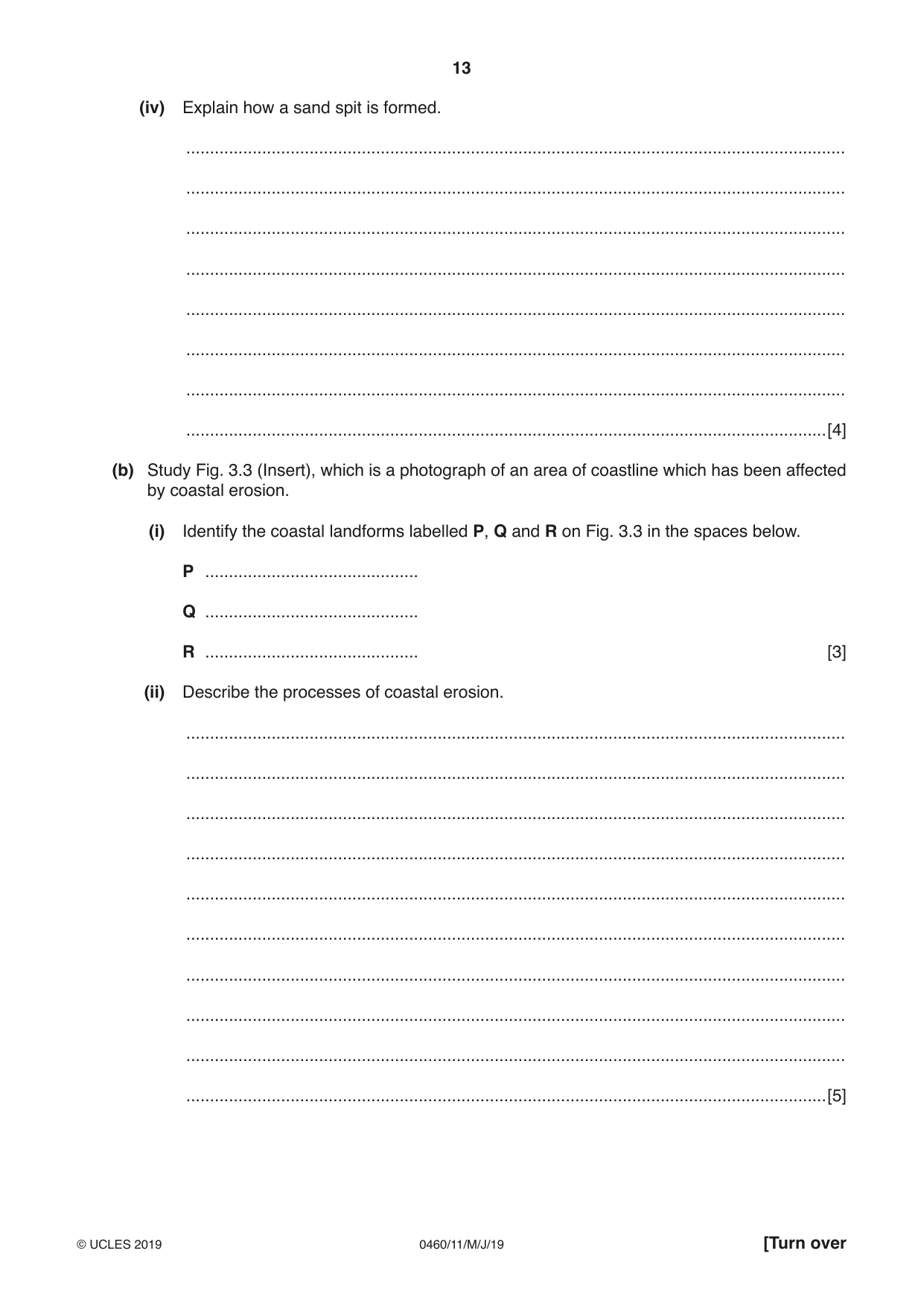 Cambridge IGCSE Geography 0460 2019 May/June Paper 1 · Variant 1 question paper, page 13 of 32