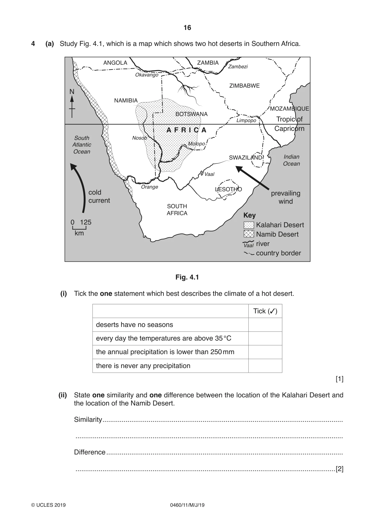 Cambridge IGCSE Geography 0460 2019 May/June Paper 1 · Variant 1 question paper, page 16 of 32