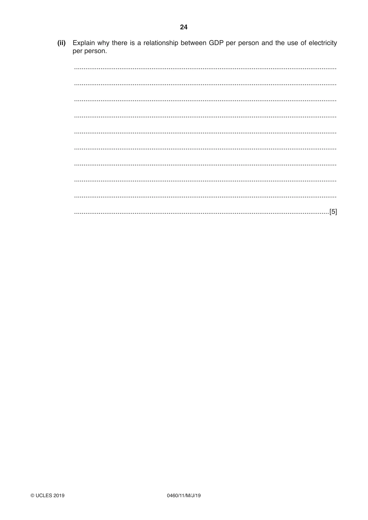 Cambridge IGCSE Geography 0460 2019 May/June Paper 1 · Variant 1 question paper, page 24 of 32