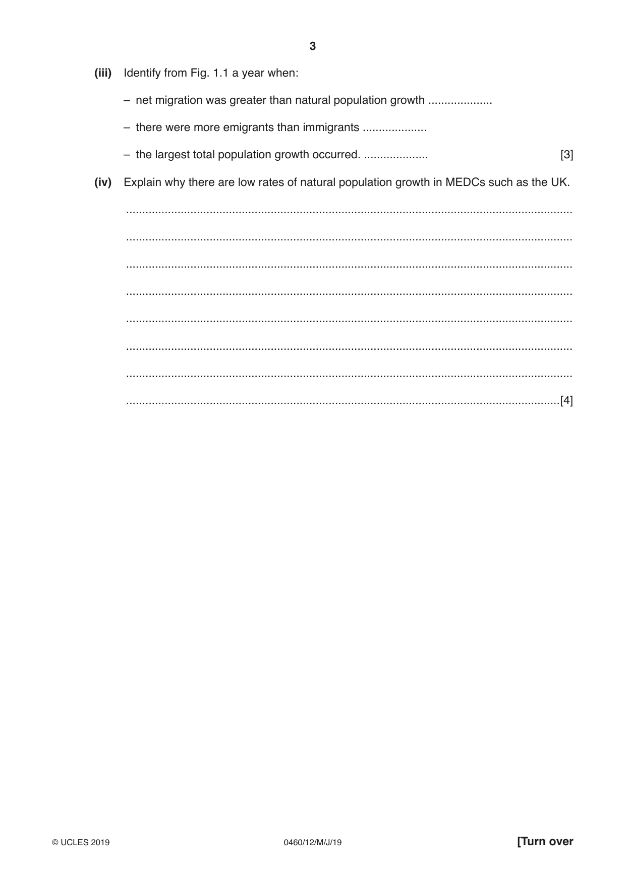 Cambridge IGCSE Geography 0460 2019 May/June Paper 1 · Variant 2 question paper, page 3 of 28