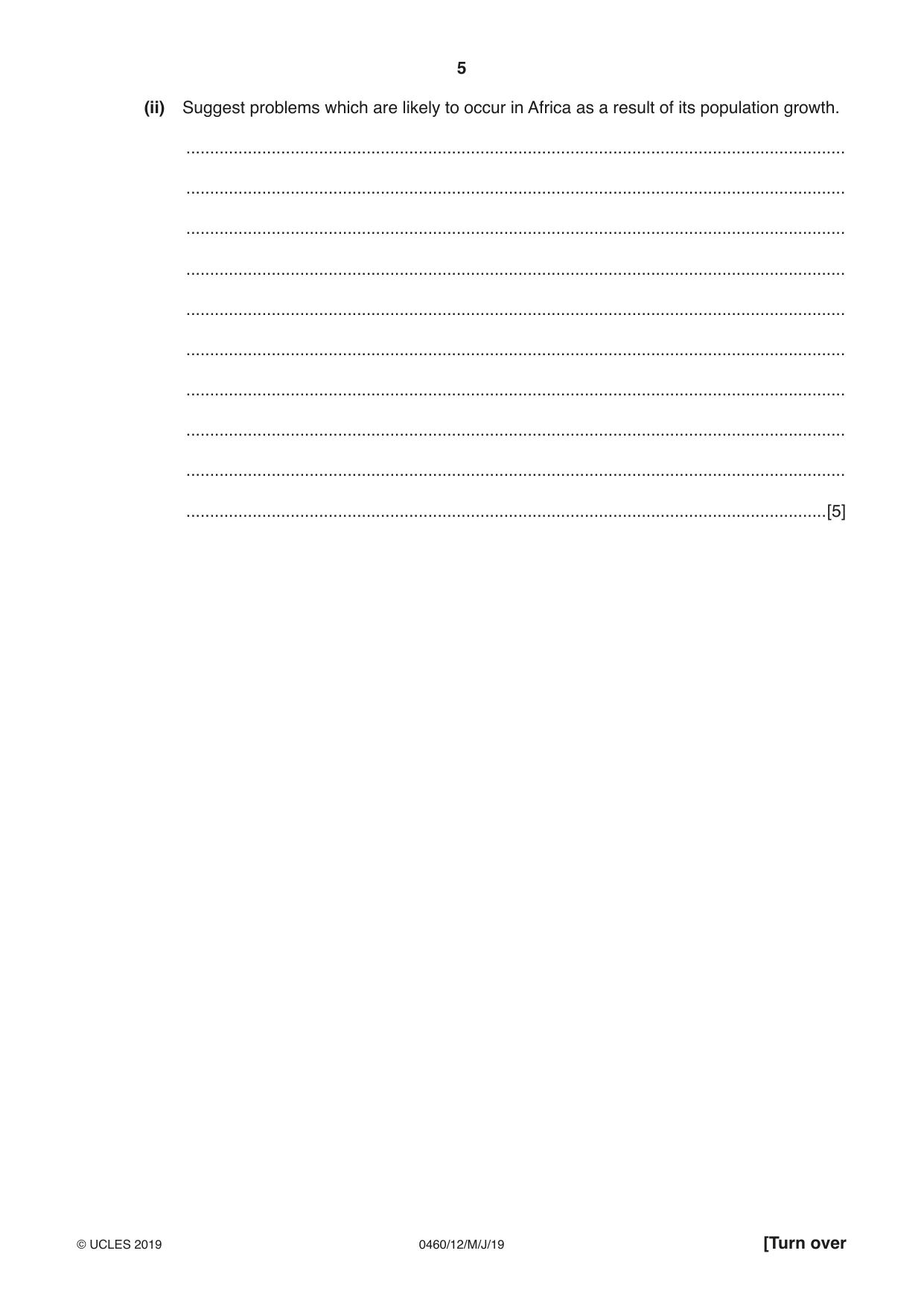 Cambridge IGCSE Geography 0460 2019 May/June Paper 1 · Variant 2 question paper, page 5 of 28