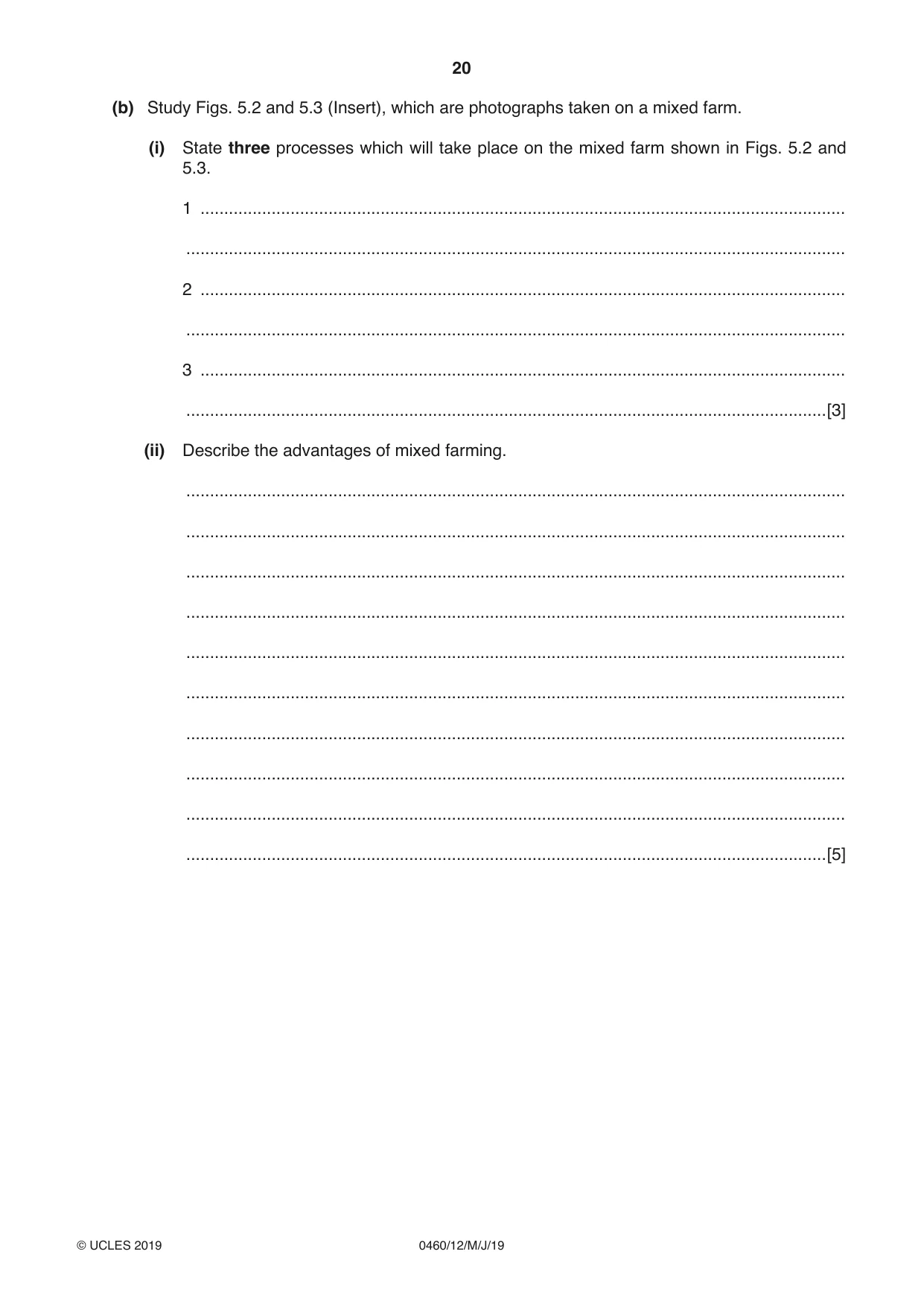 Cambridge IGCSE Geography 0460 2019 May/June Paper 1 · Variant 2 question paper, page 20 of 28