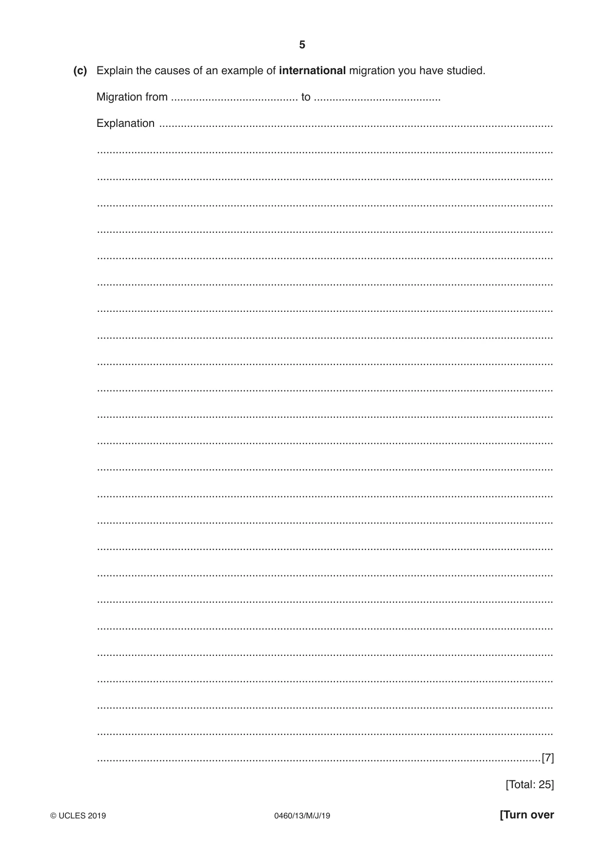 Cambridge IGCSE Geography 0460 2019 May/June Paper 1 · Variant 3 question paper, page 5 of 28