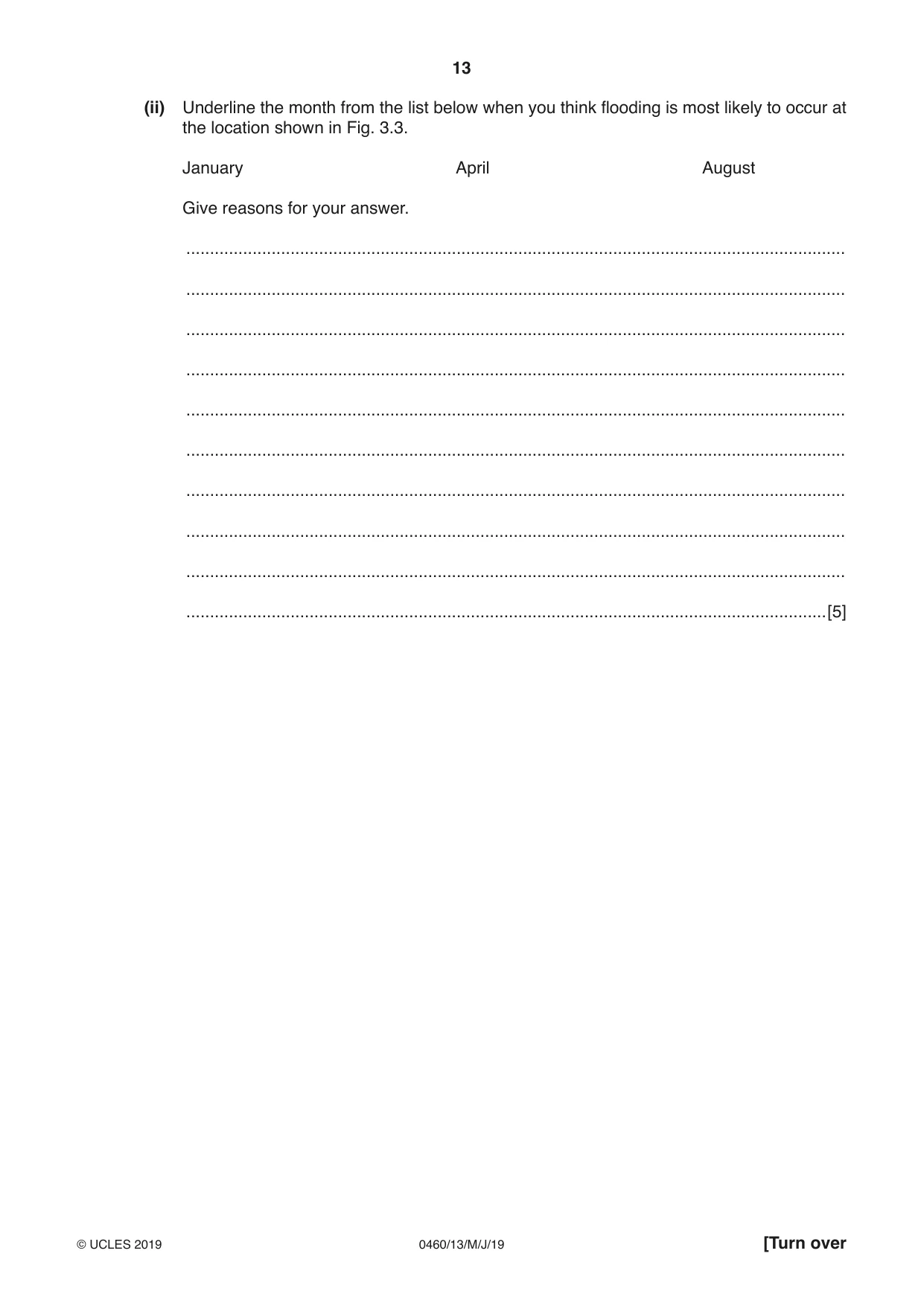 Cambridge IGCSE Geography 0460 2019 May/June Paper 1 · Variant 3 question paper, page 13 of 28