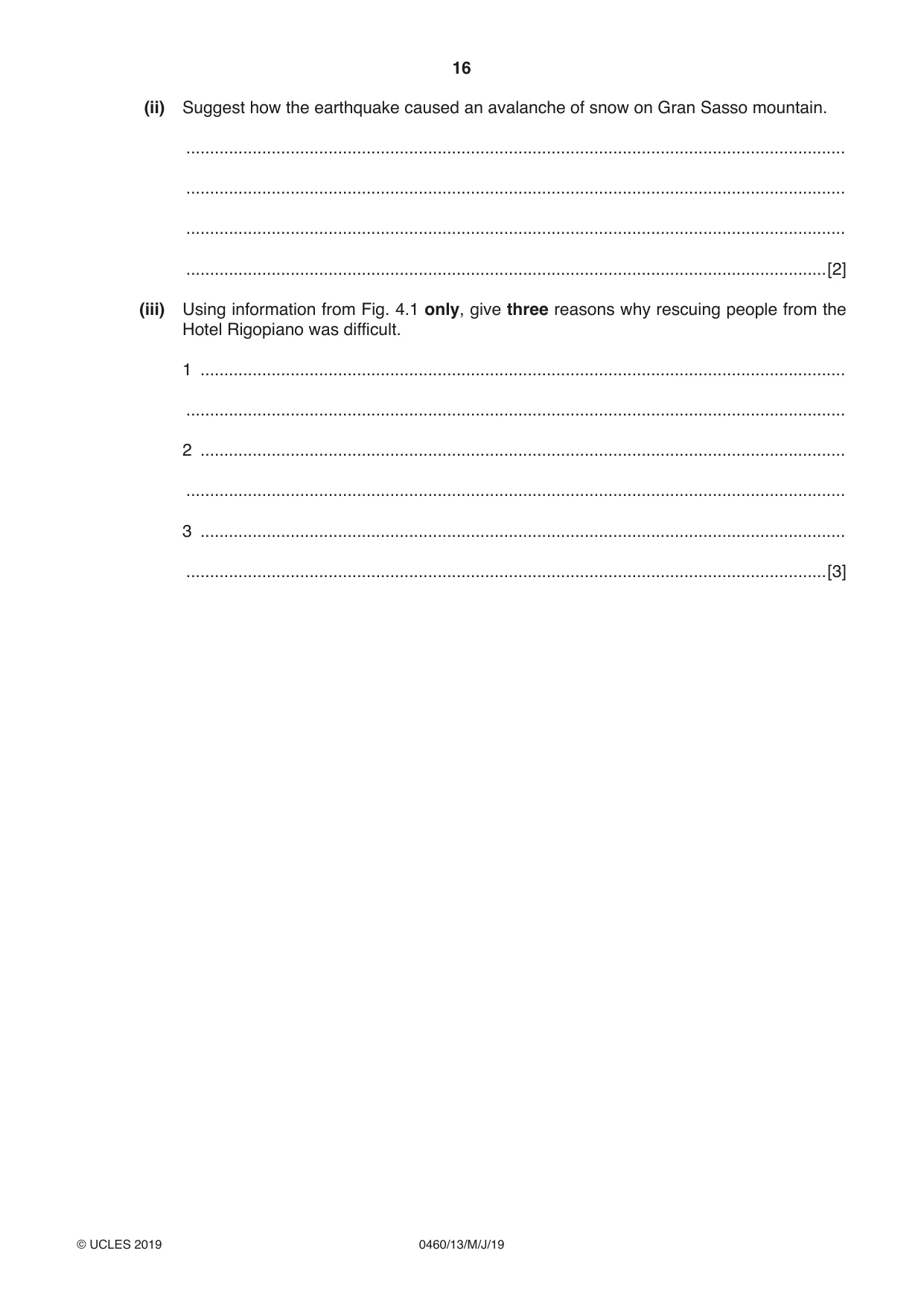 Cambridge IGCSE Geography 0460 2019 May/June Paper 1 · Variant 3 question paper, page 16 of 28