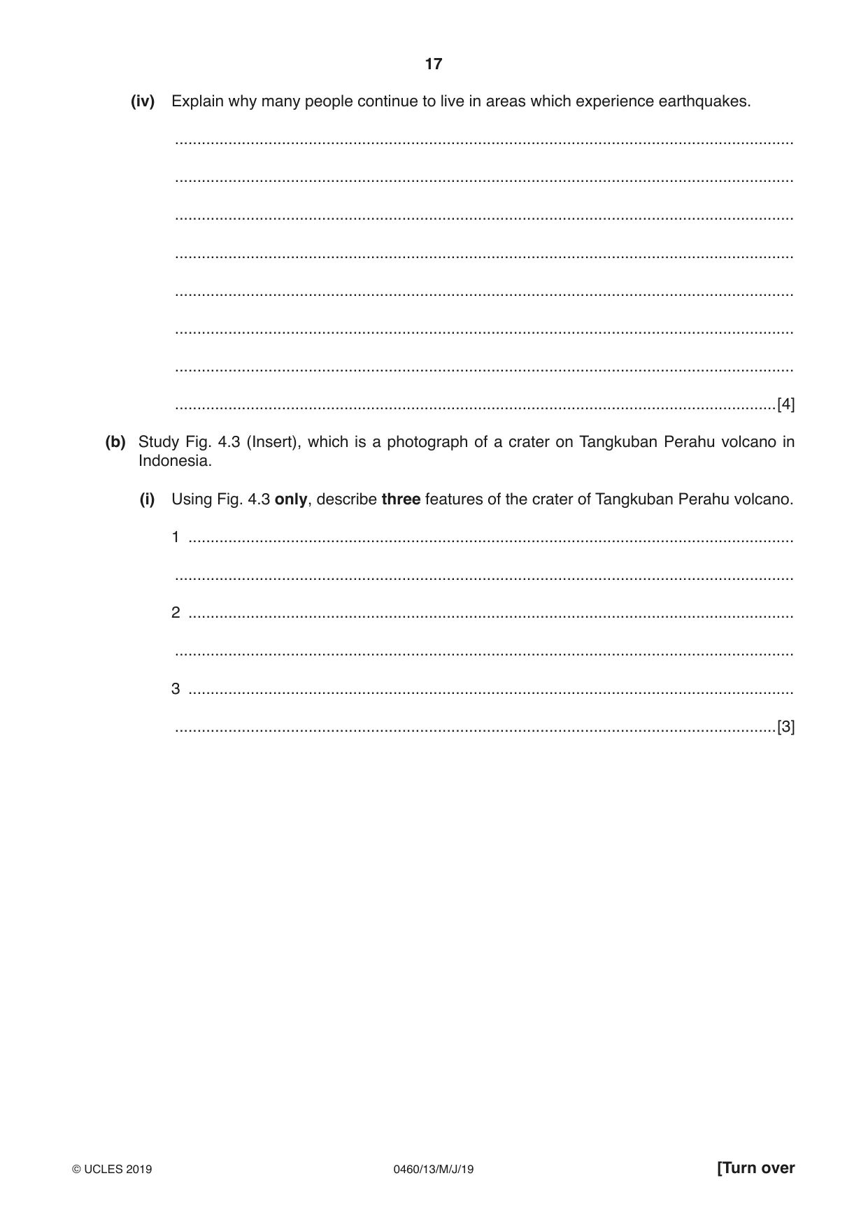 Cambridge IGCSE Geography 0460 2019 May/June Paper 1 · Variant 3 question paper, page 17 of 28