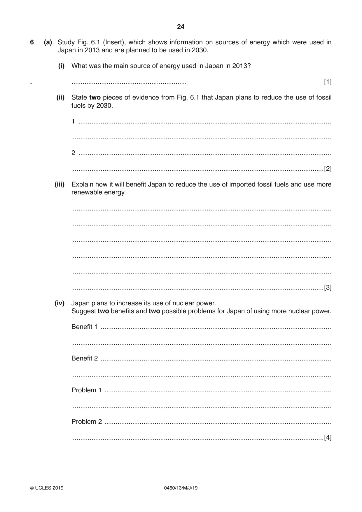 Cambridge IGCSE Geography 0460 2019 May/June Paper 1 · Variant 3 question paper, page 24 of 28