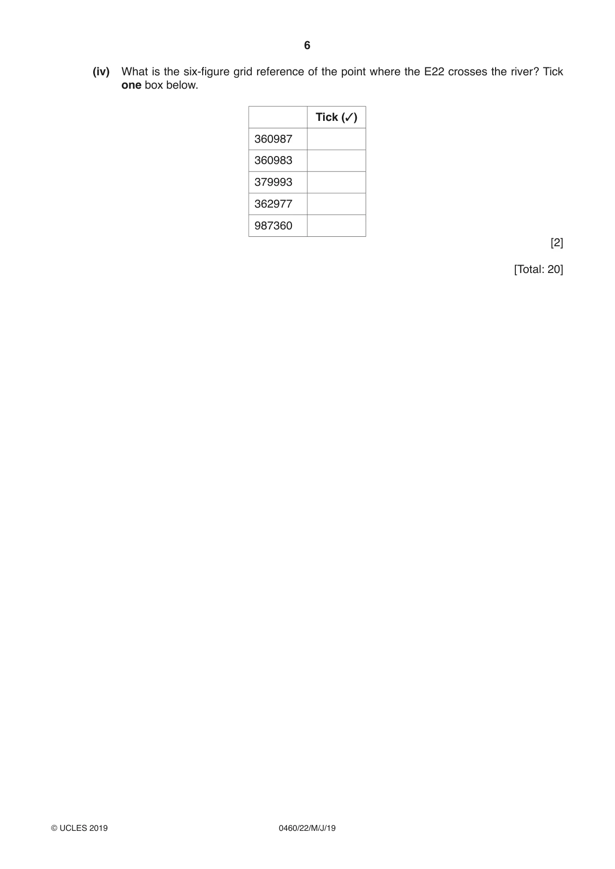 Cambridge IGCSE Geography 0460 2019 May/June Paper 2 · Variant 2 question paper, page 6 of 24