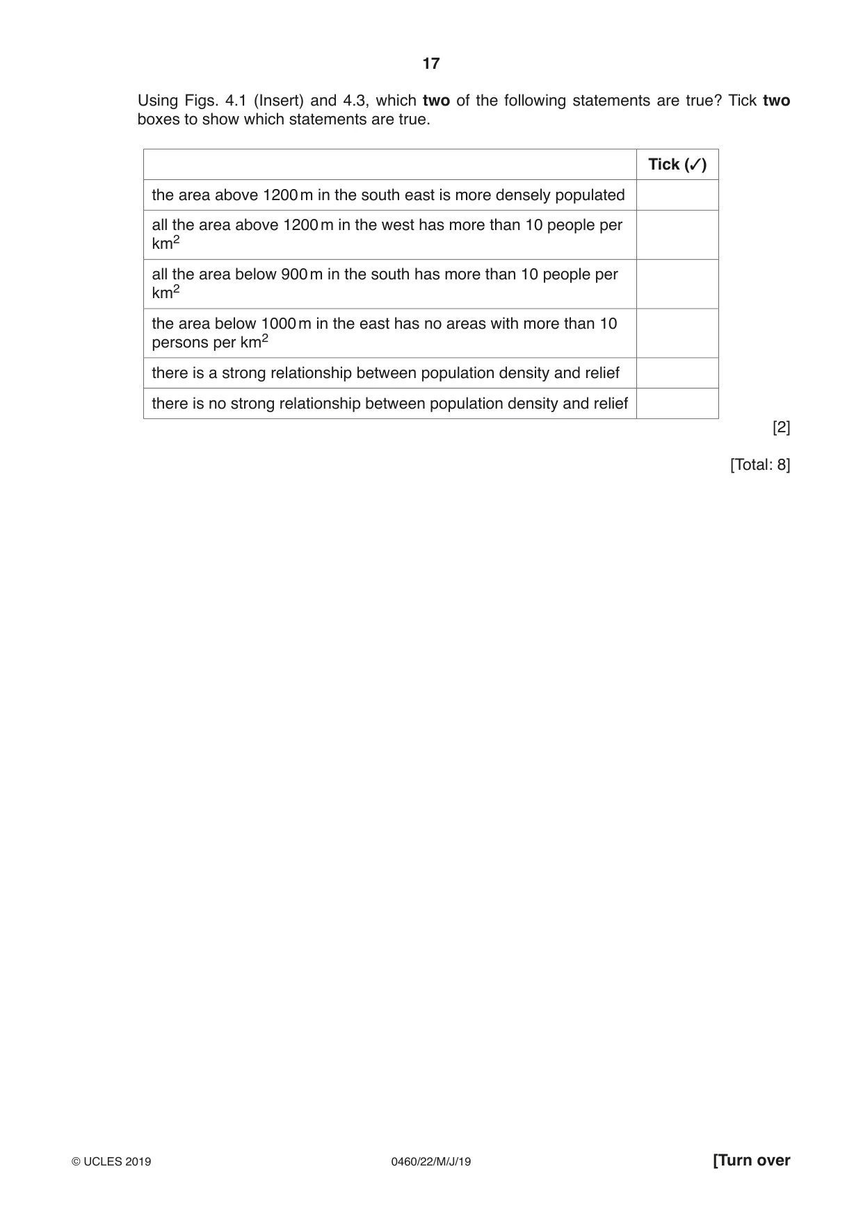 Cambridge IGCSE Geography 0460 2019 May/June Paper 2 · Variant 2 question paper, page 17 of 24