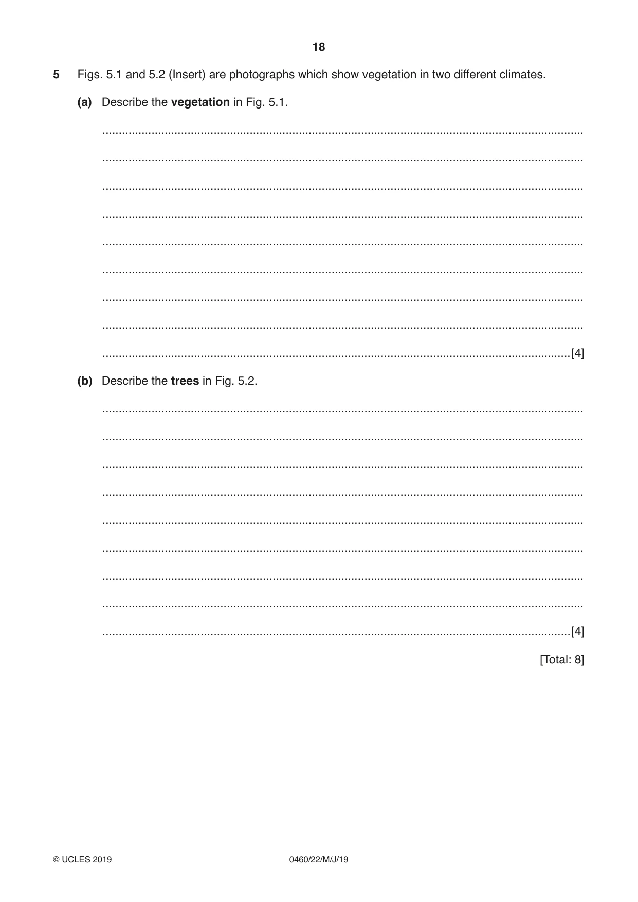 Cambridge IGCSE Geography 0460 2019 May/June Paper 2 · Variant 2 question paper, page 18 of 24