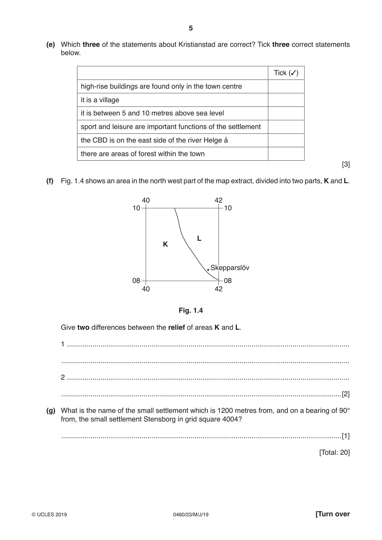 Cambridge IGCSE Geography 0460 2019 May/June Paper 2 · Variant 3 question paper, page 5 of 20