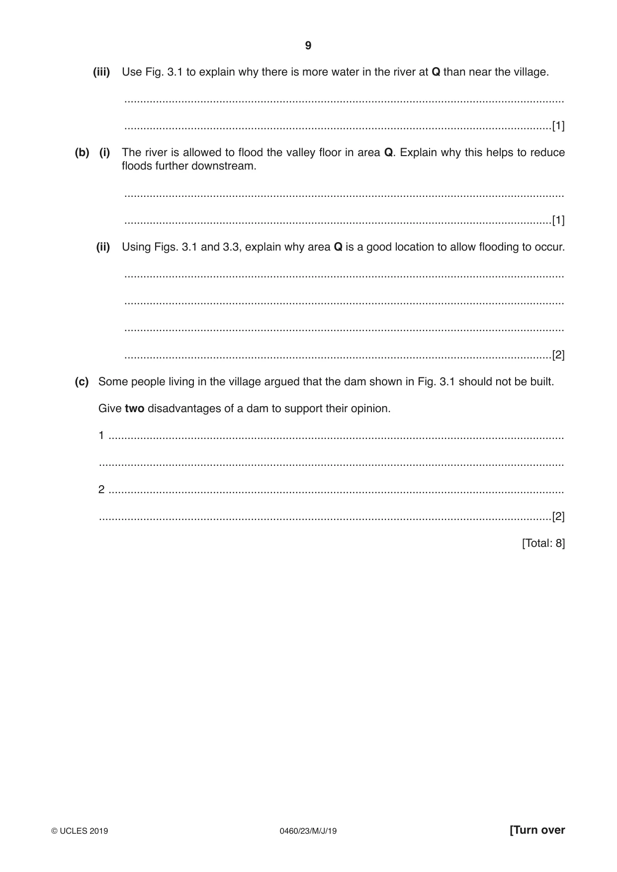 Cambridge IGCSE Geography 0460 2019 May/June Paper 2 · Variant 3 question paper, page 9 of 20