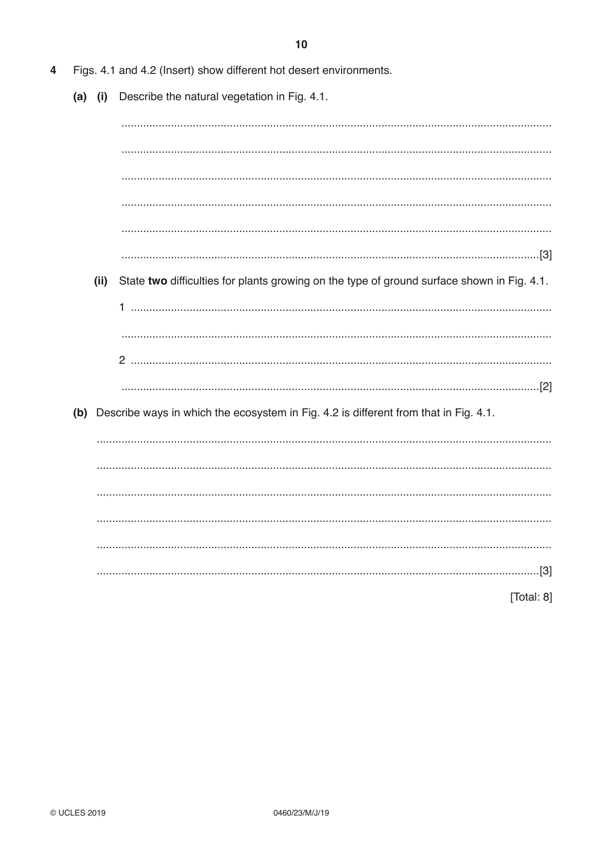 Cambridge IGCSE Geography 0460 2019 May/June Paper 2 · Variant 3 question paper, page 10 of 20