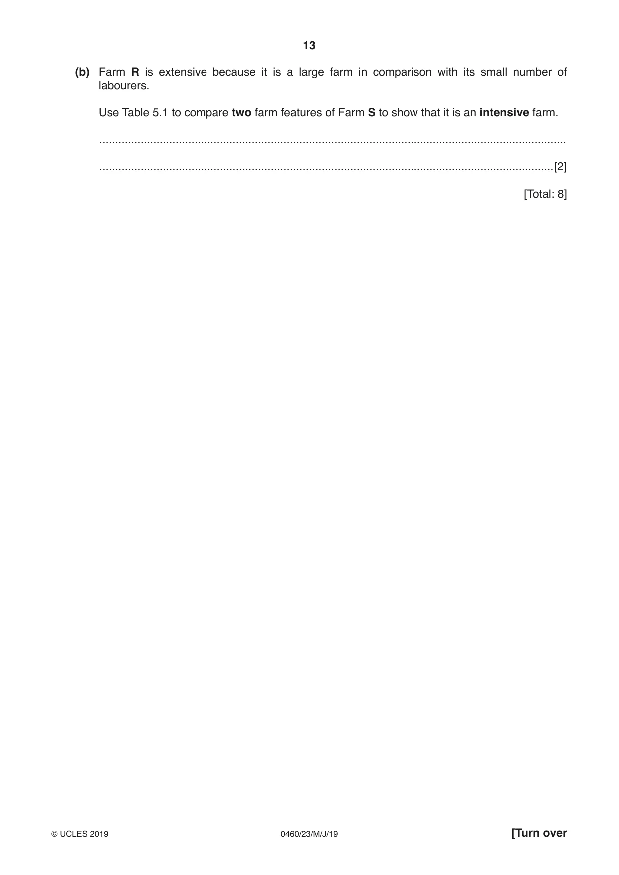 Cambridge IGCSE Geography 0460 2019 May/June Paper 2 · Variant 3 question paper, page 13 of 20
