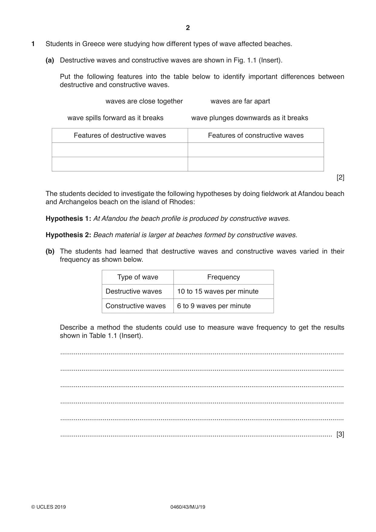 Cambridge IGCSE Geography 0460 2019 May/June Paper 4 · Variant 3 question paper, page 2 of 16