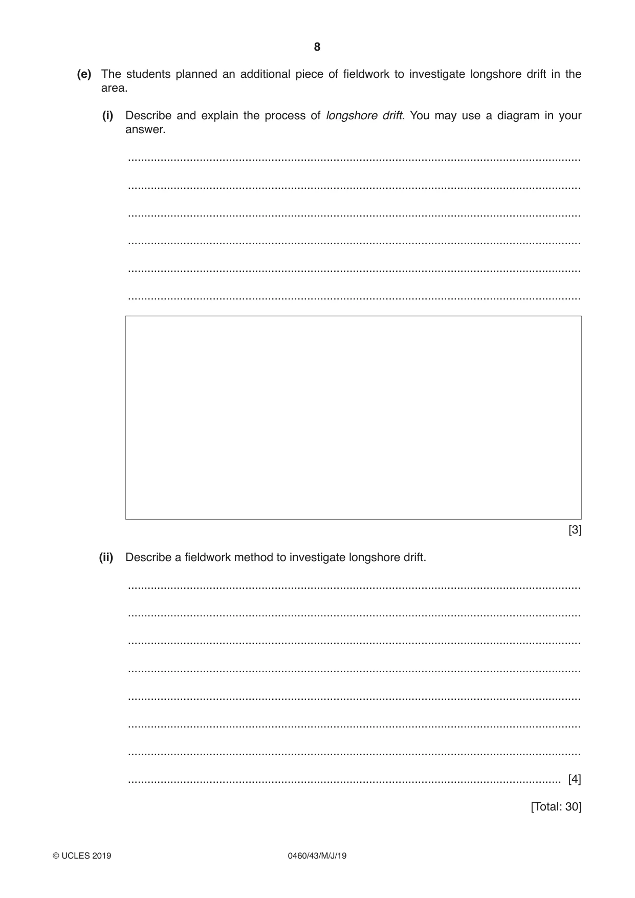 Cambridge IGCSE Geography 0460 2019 May/June Paper 4 · Variant 3 question paper, page 8 of 16