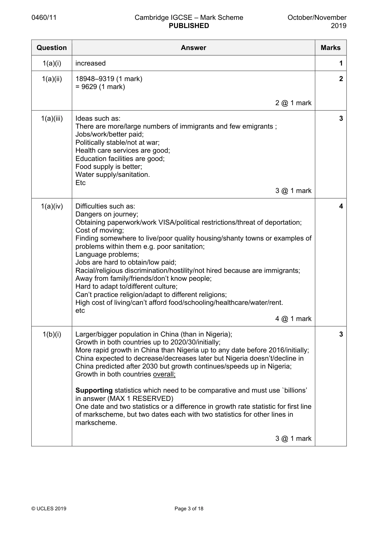 Mark scheme, page 3 of 18