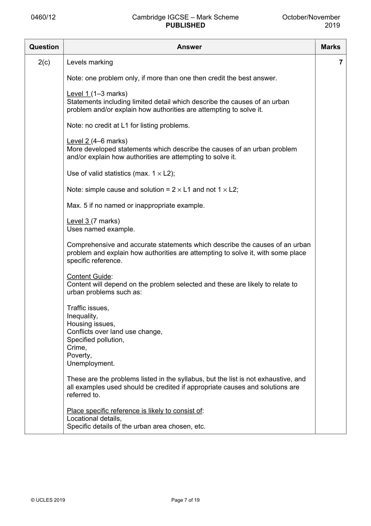 Mark scheme, page 7 of 19