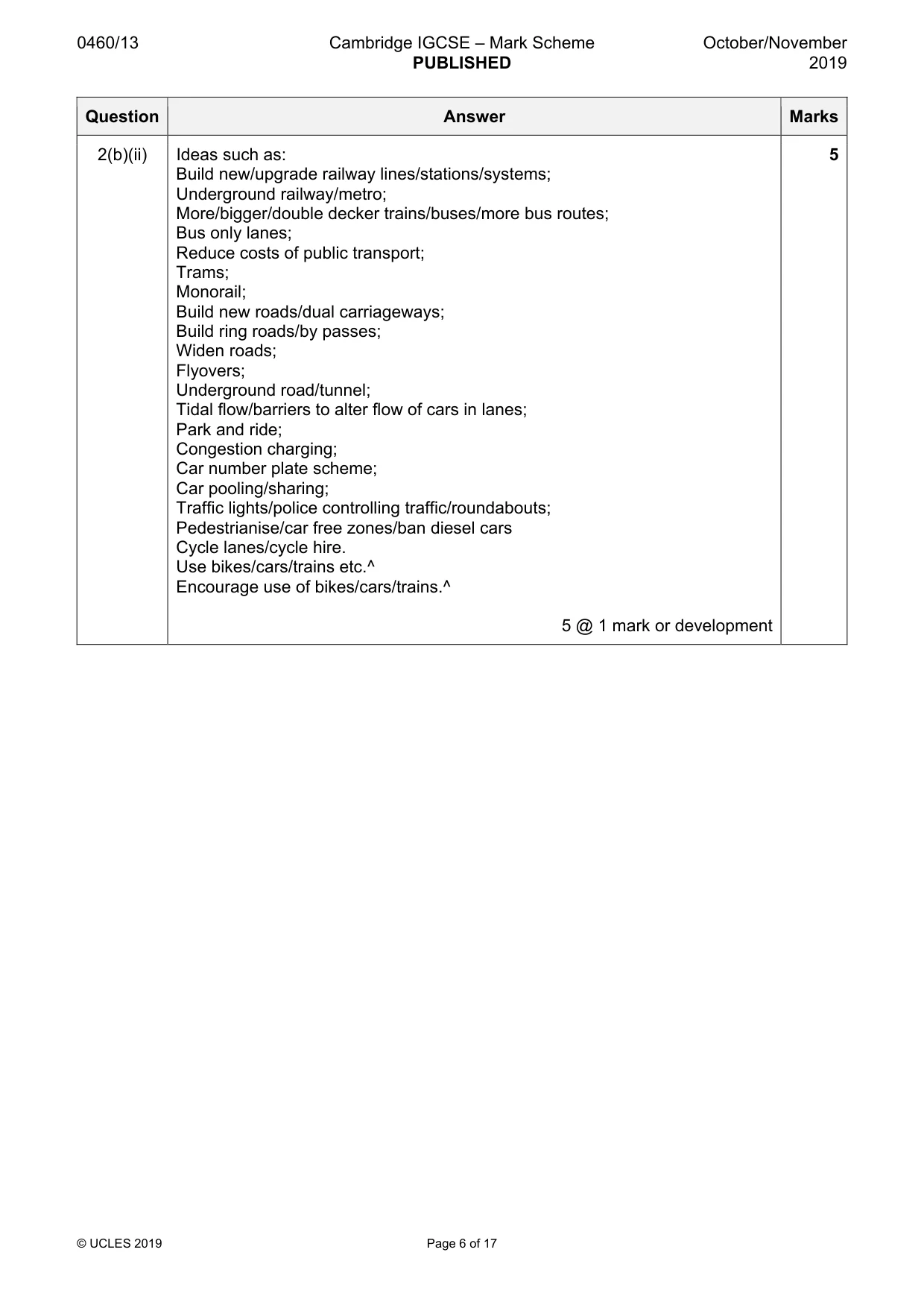 Mark scheme, page 6 of 17