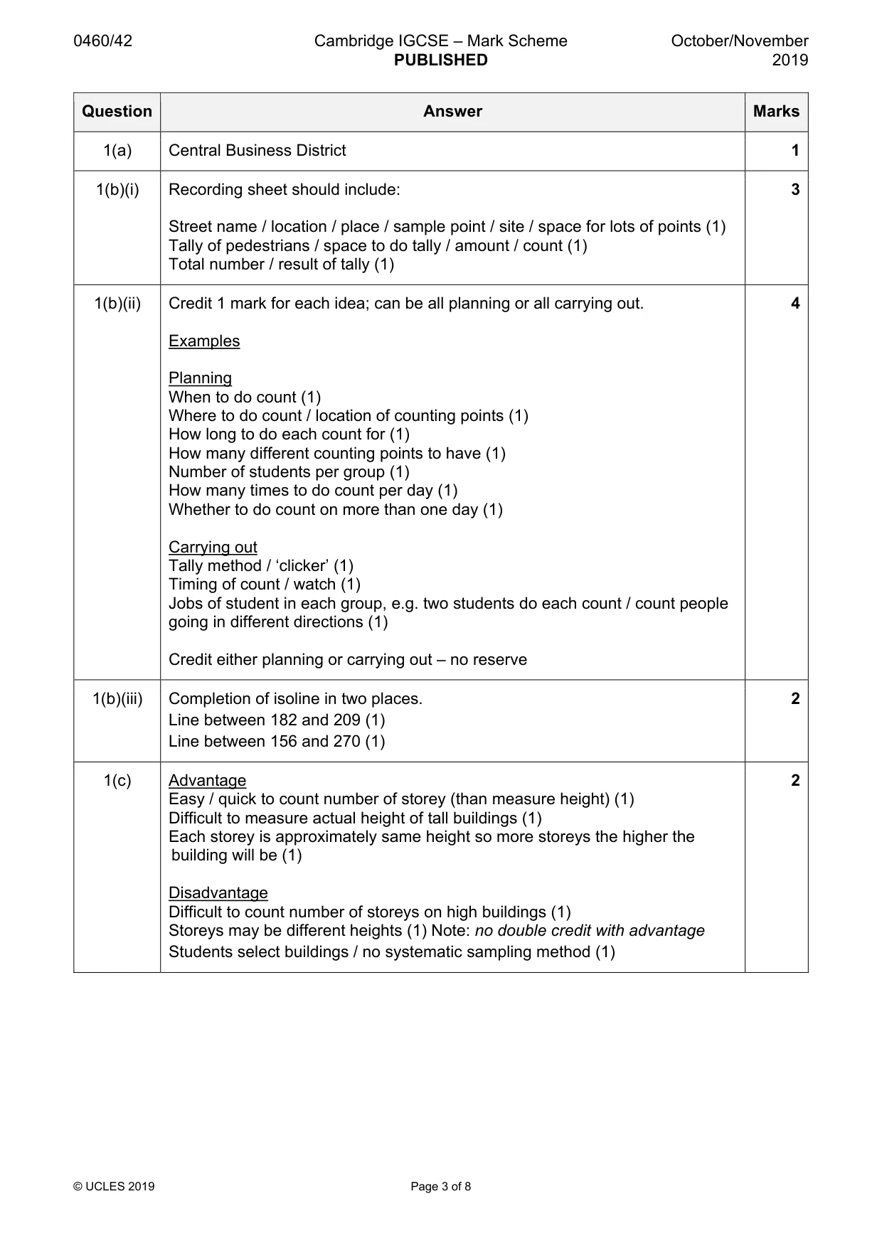 Mark scheme, page 3 of 8