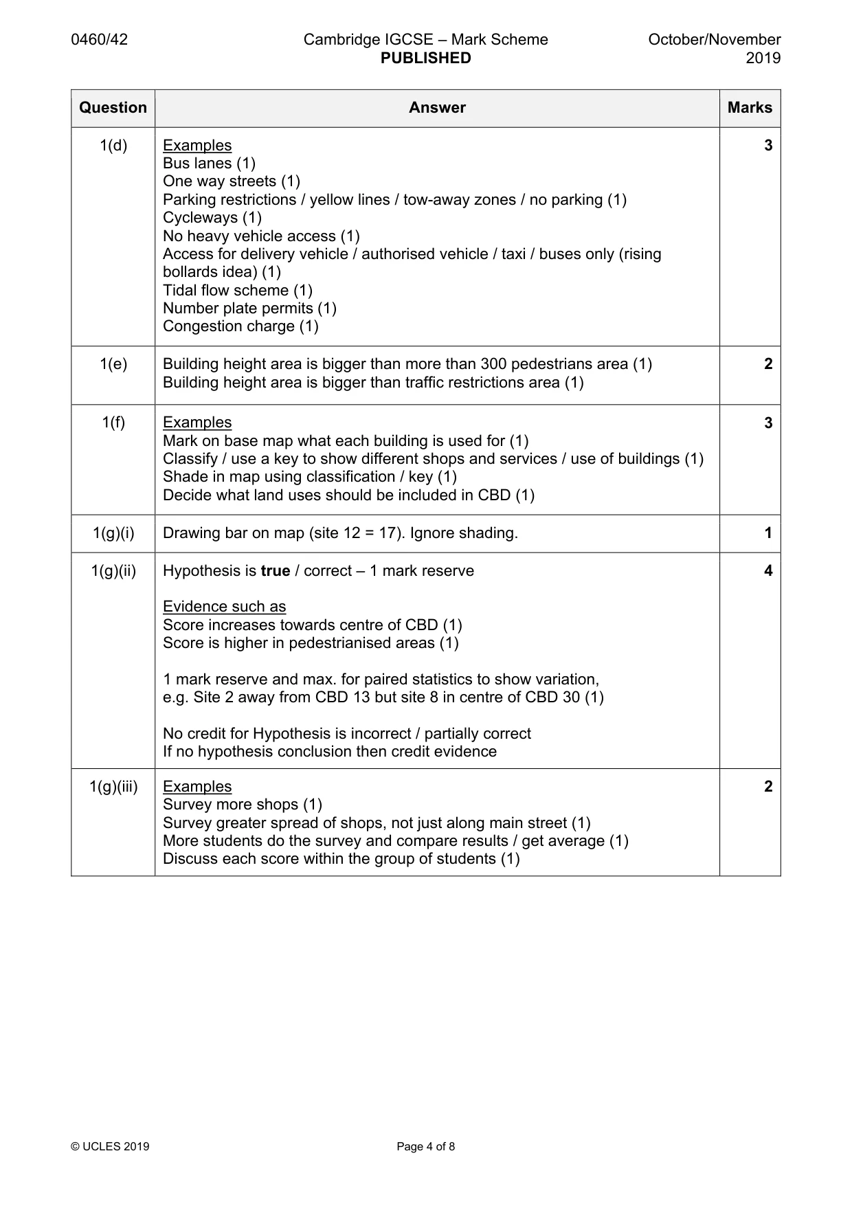 Mark scheme, page 4 of 8