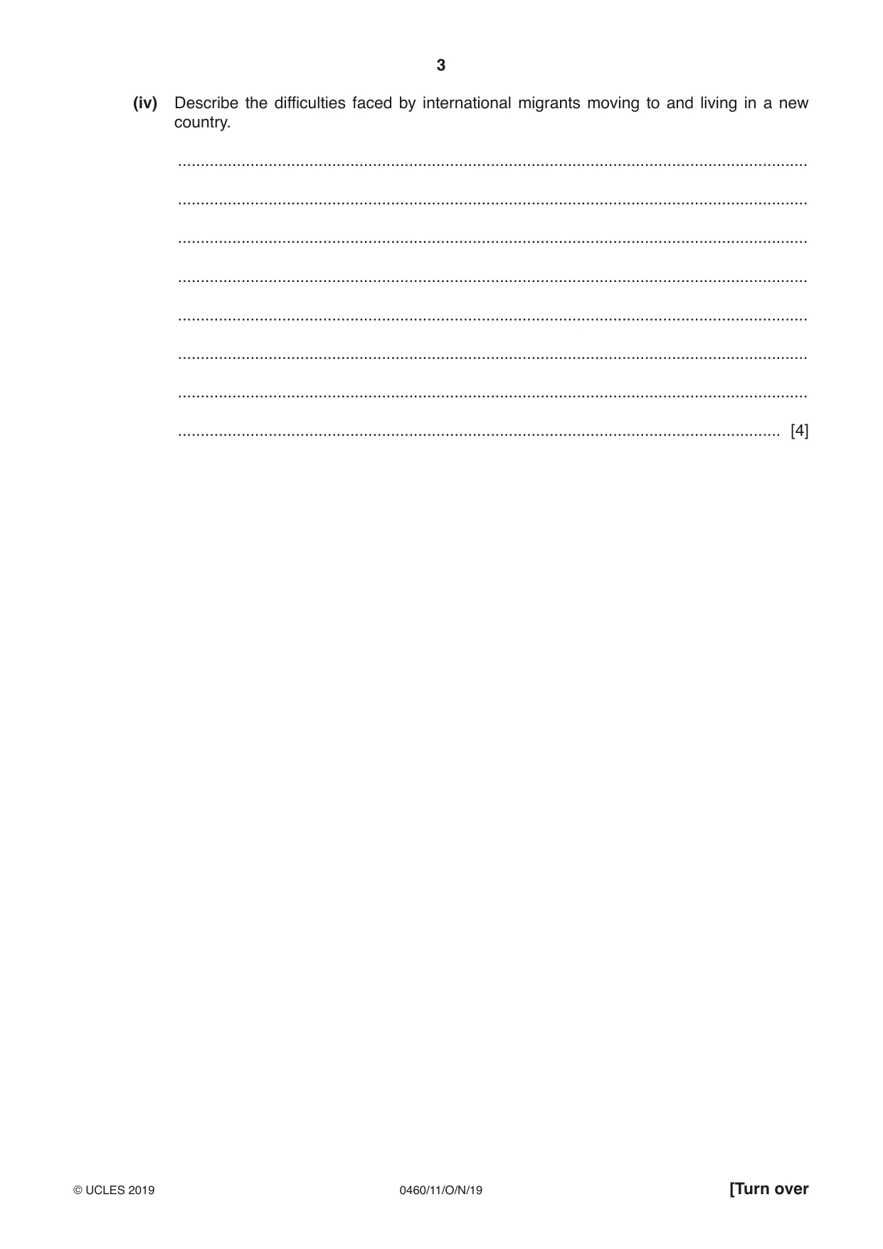 Cambridge IGCSE Geography 0460 2019 Oct/Nov Paper 1 · Variant 1 question paper, page 3 of 28