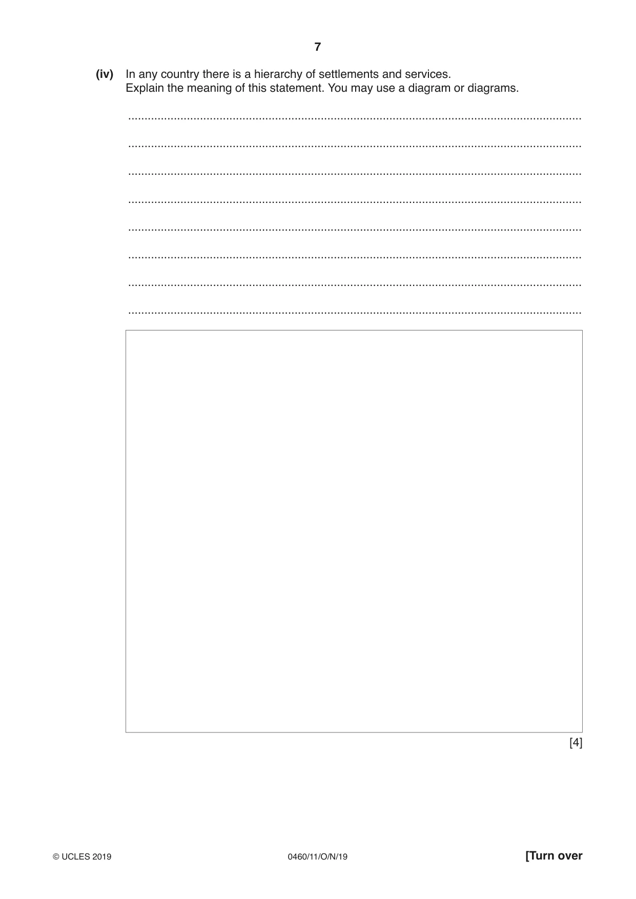 Cambridge IGCSE Geography 0460 2019 Oct/Nov Paper 1 · Variant 1 question paper, page 7 of 28