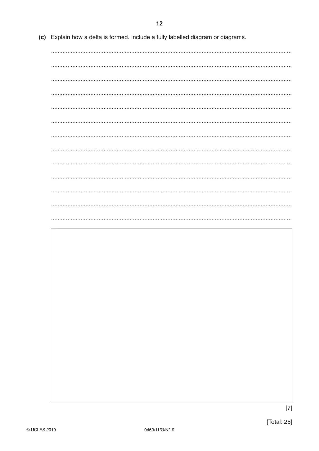 Cambridge IGCSE Geography 0460 2019 Oct/Nov Paper 1 · Variant 1 question paper, page 12 of 28