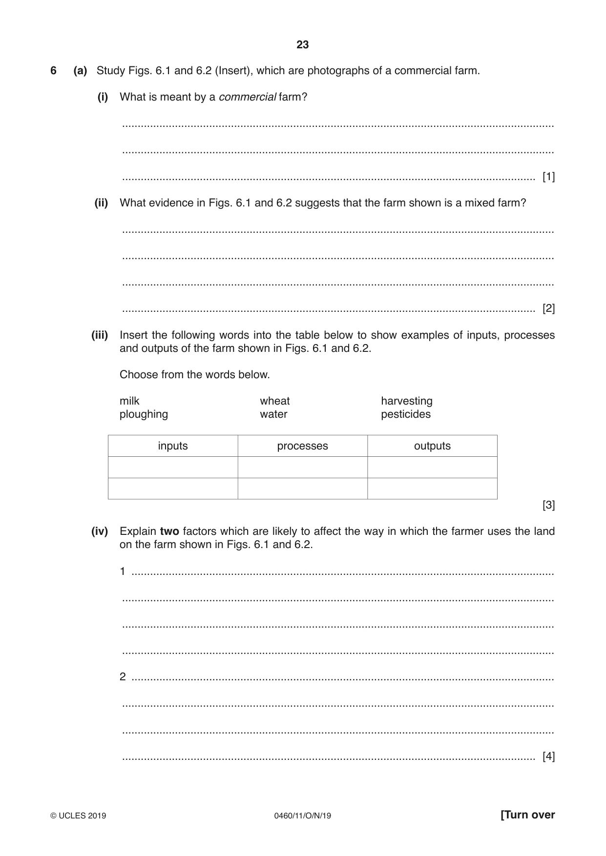 Cambridge IGCSE Geography 0460 2019 Oct/Nov Paper 1 · Variant 1 question paper, page 23 of 28