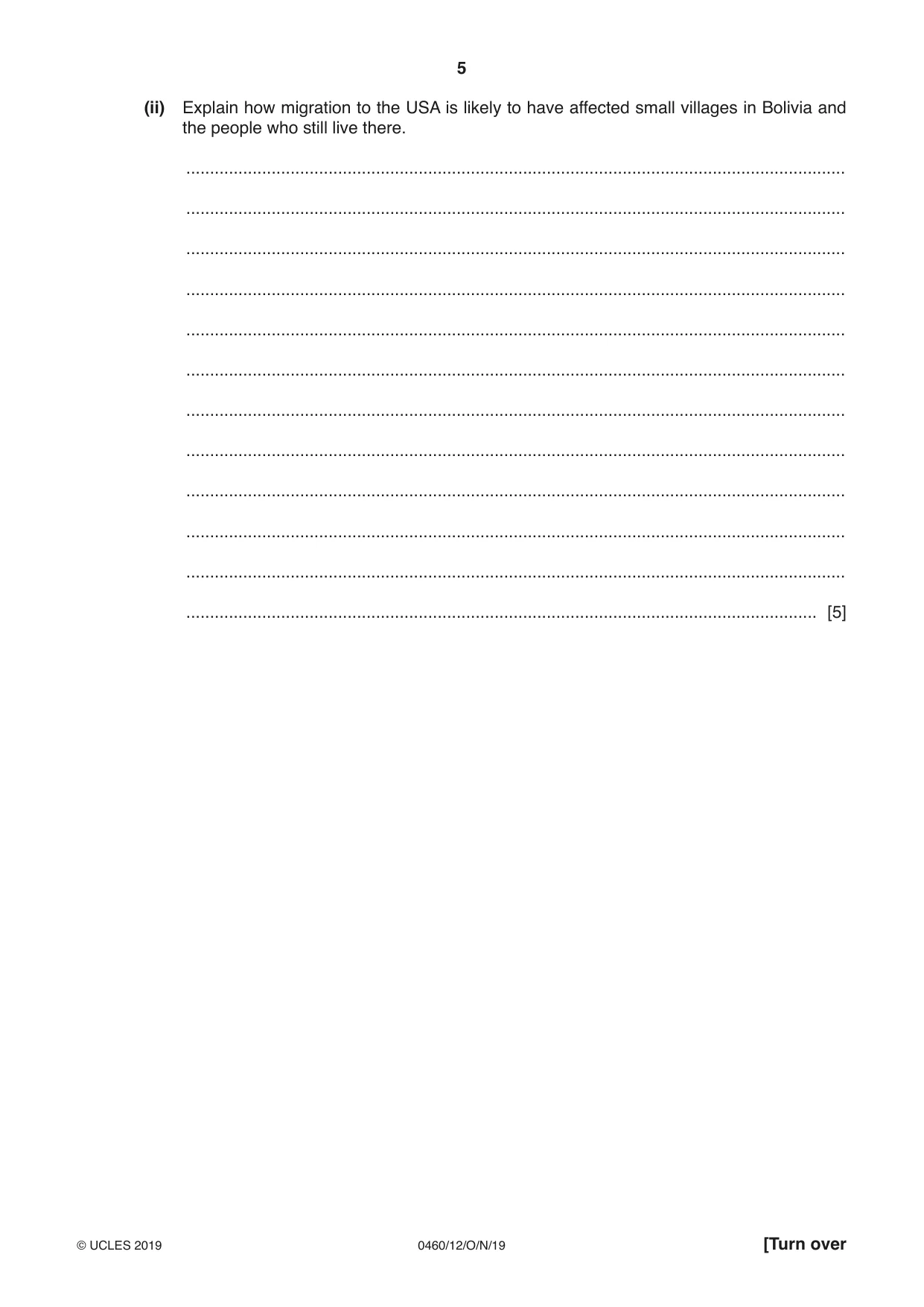 Cambridge IGCSE Geography 0460 2019 Oct/Nov Paper 1 · Variant 2 question paper, page 5 of 32