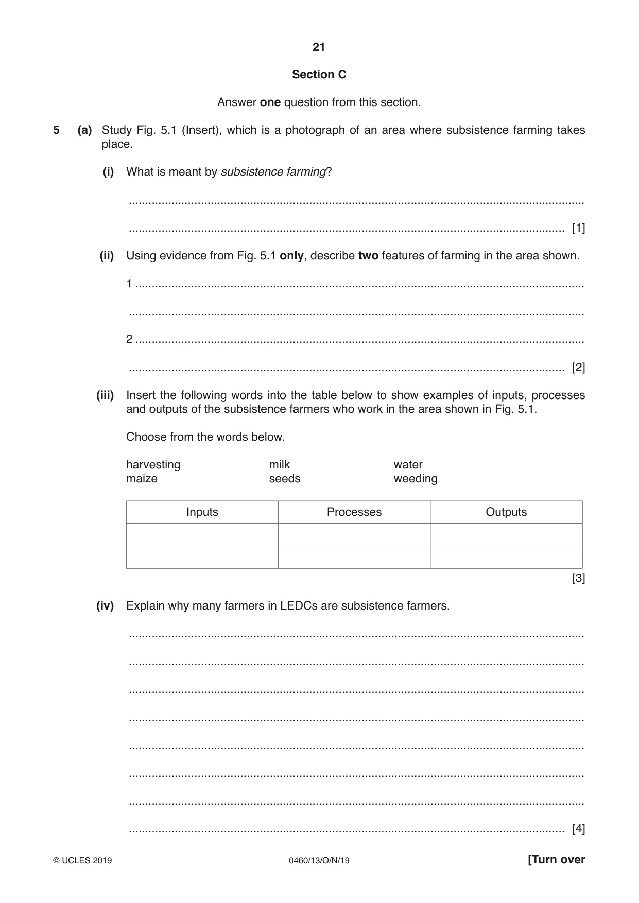 Cambridge IGCSE Geography 0460 2019 Oct/Nov Paper 1 · Variant 3 question paper, page 21 of 32