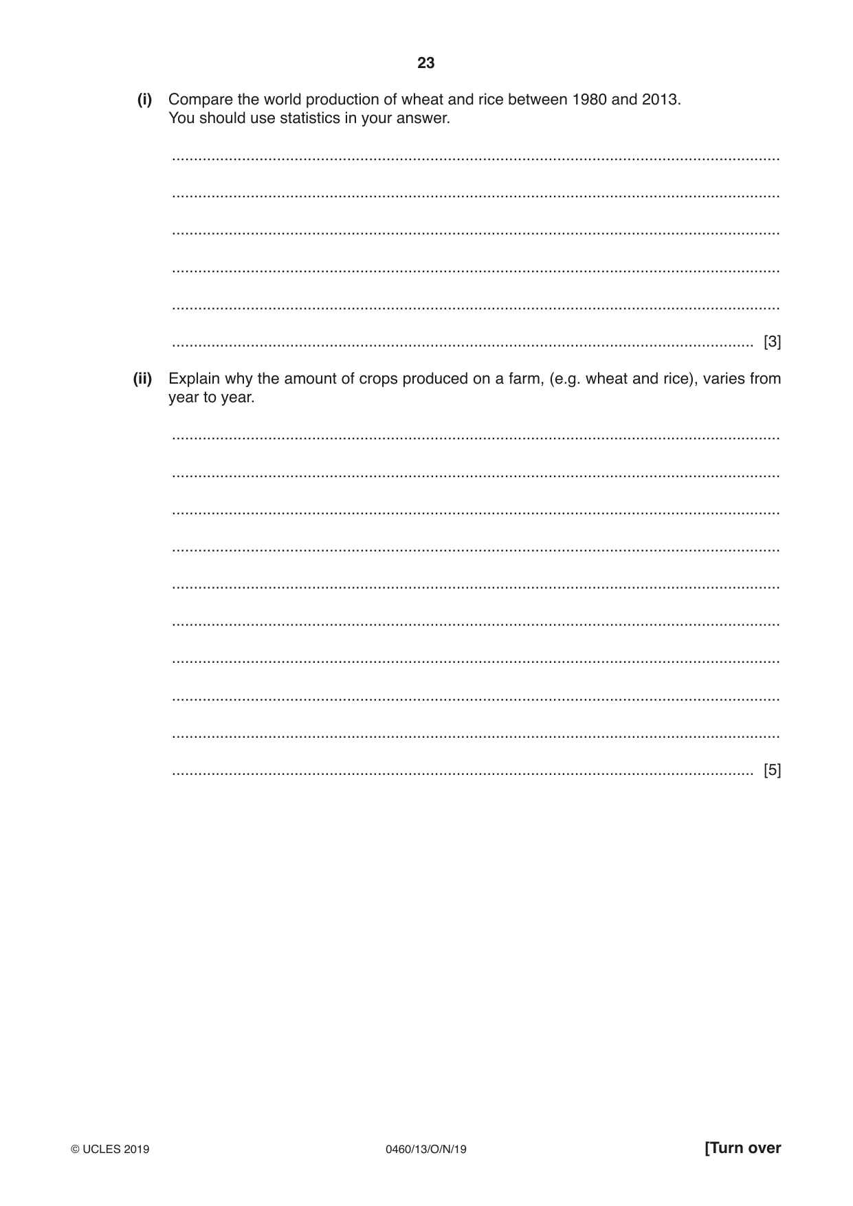 Cambridge IGCSE Geography 0460 2019 Oct/Nov Paper 1 · Variant 3 question paper, page 23 of 32