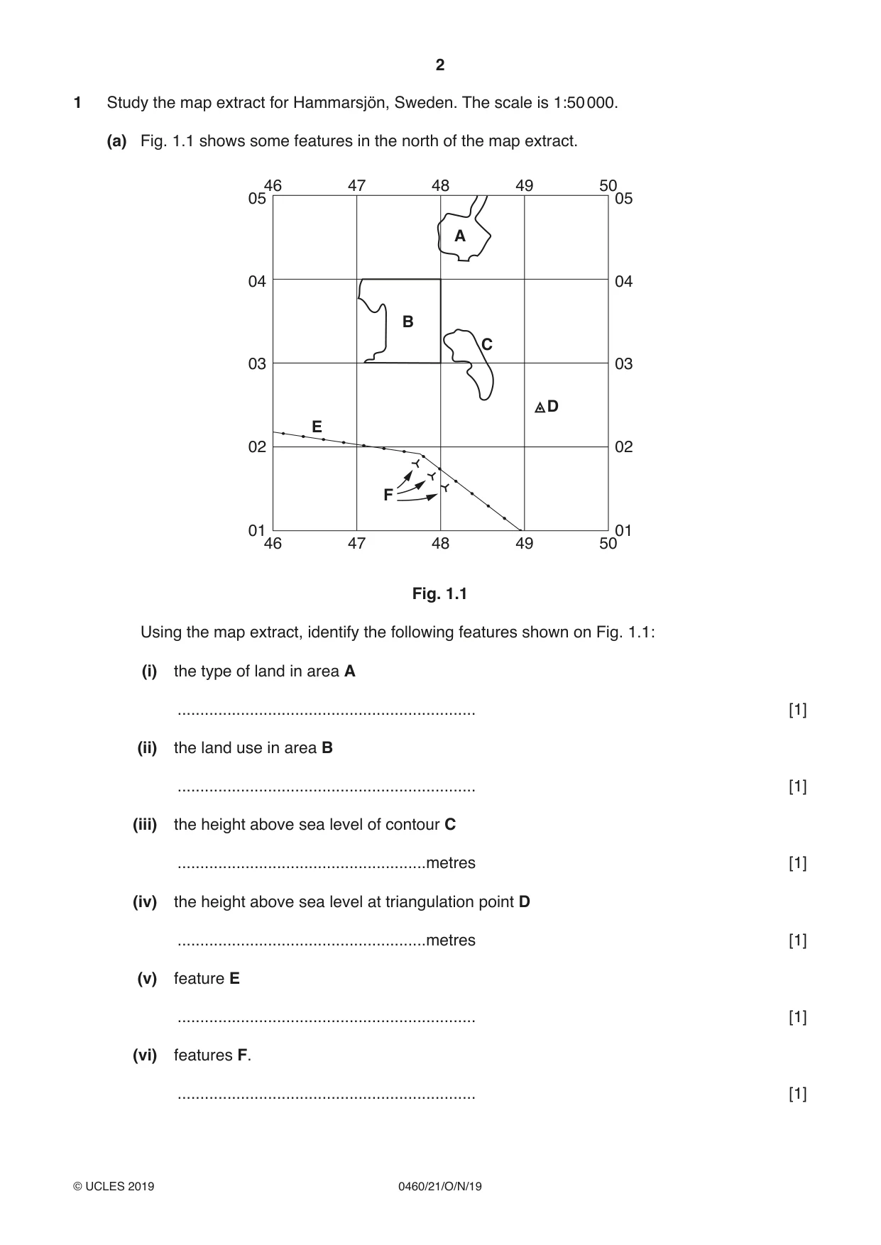 Cambridge IGCSE Geography 0460 2019 Oct/Nov Paper 2 · Variant 1 question paper, page 2 of 20