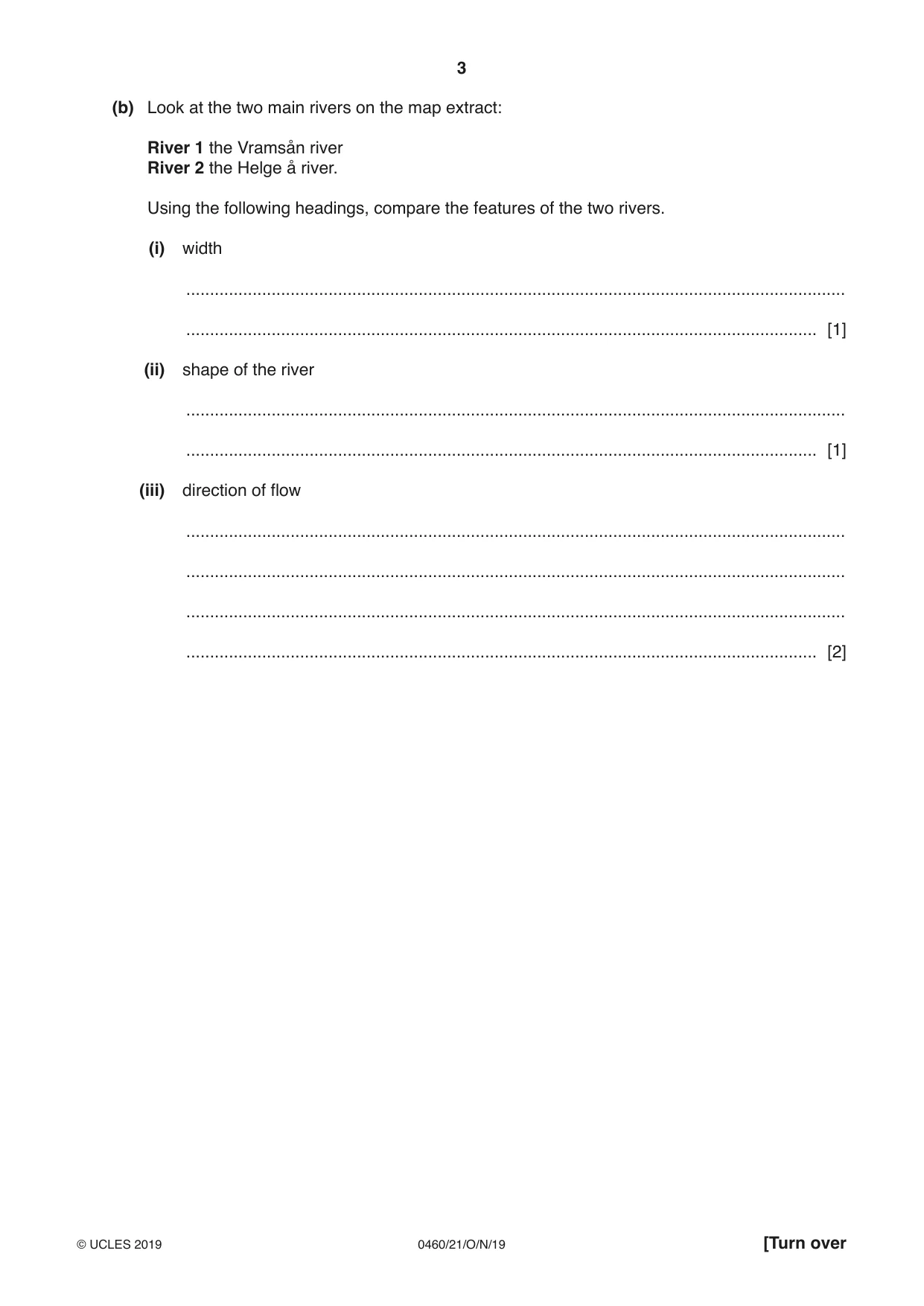 Cambridge IGCSE Geography 0460 2019 Oct/Nov Paper 2 · Variant 1 question paper, page 3 of 20