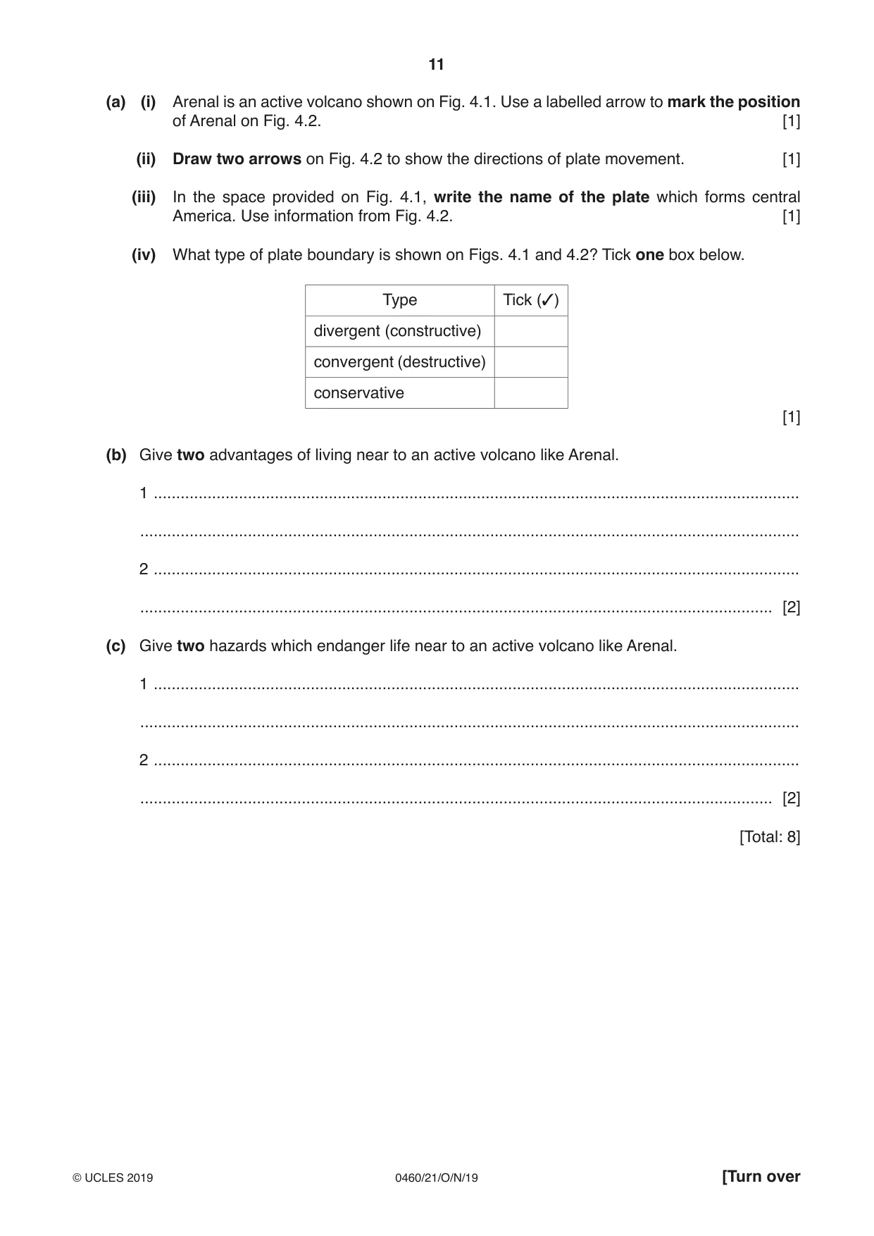 Cambridge IGCSE Geography 0460 2019 Oct/Nov Paper 2 · Variant 1 question paper, page 11 of 20